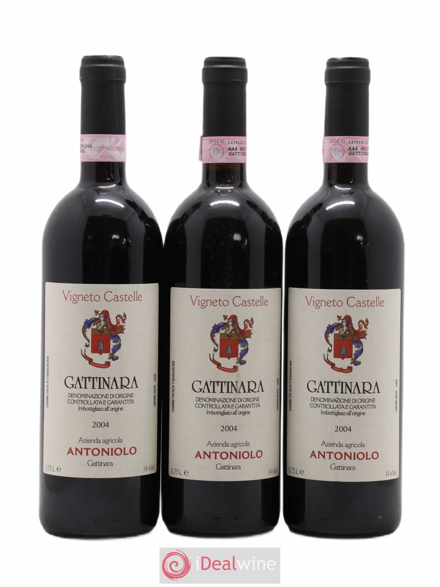 Gattinara DOCG Antoniolo Vigneto Castelle 2004 - Lotto di 3 bottiglie - 0