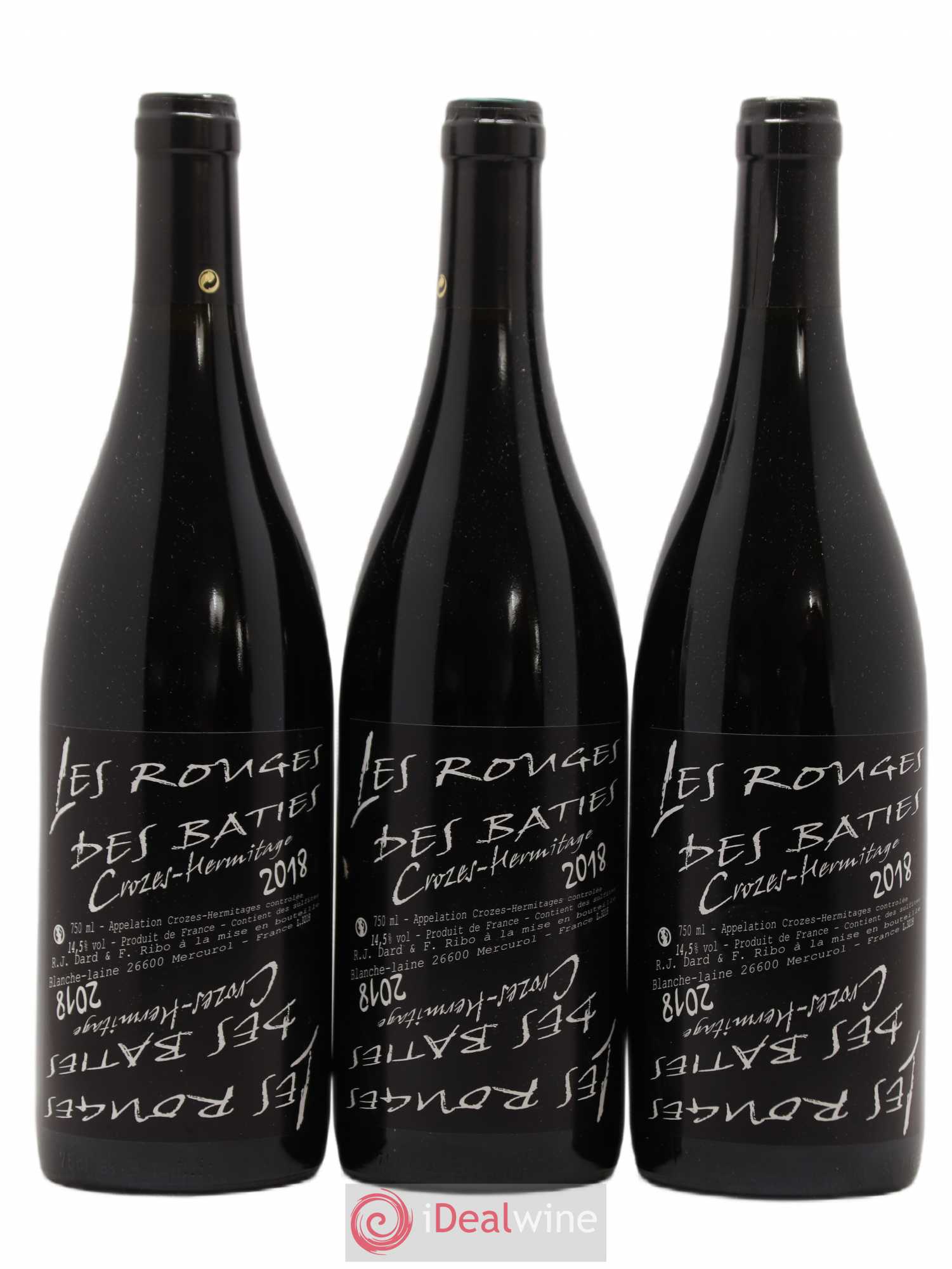 Crozes-Hermitage Les Rouges des Bâties Dard et Ribo (Domaine) 2018 - Lot de 3 bouteilles - 0