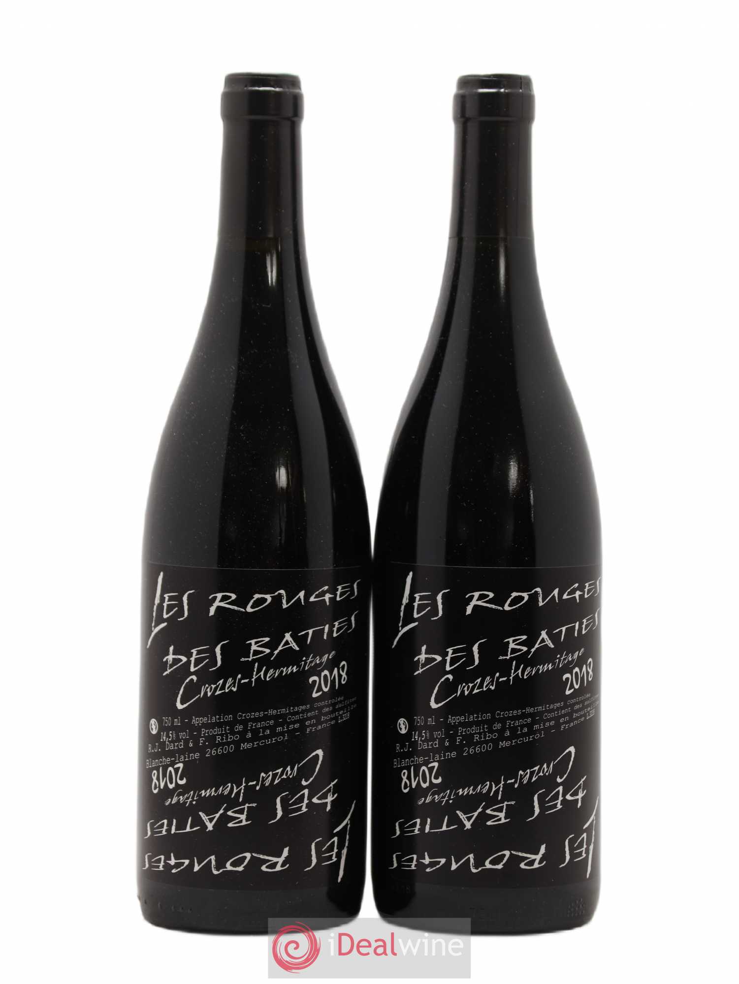 Crozes-Hermitage Les Rouges des Bâties Dard et Ribo (Domaine) 2018 - Lotto di 2 bottiglie - 0