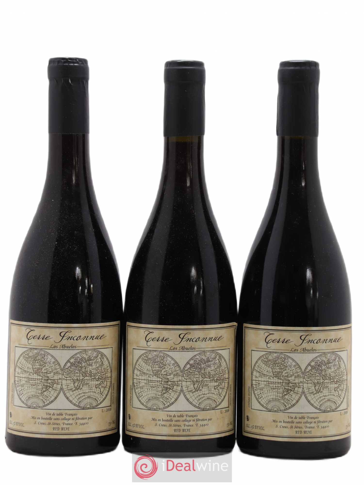 Vin de Table de France Los Abuelos Terre Inconnue 2008 - Lot de 3 bouteilles - 0