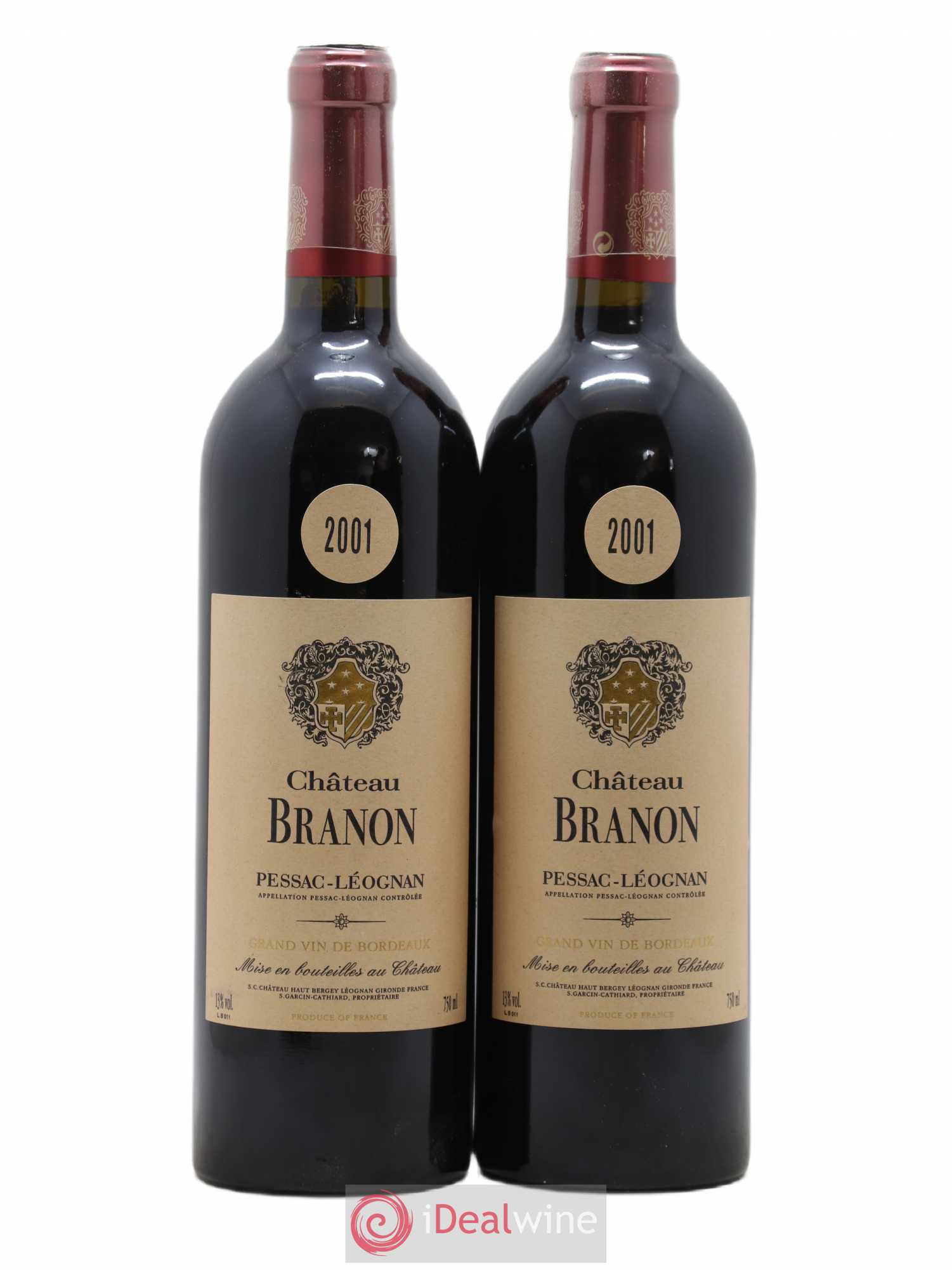 Château Branon 2001 - Lot de 2 bouteilles - 0