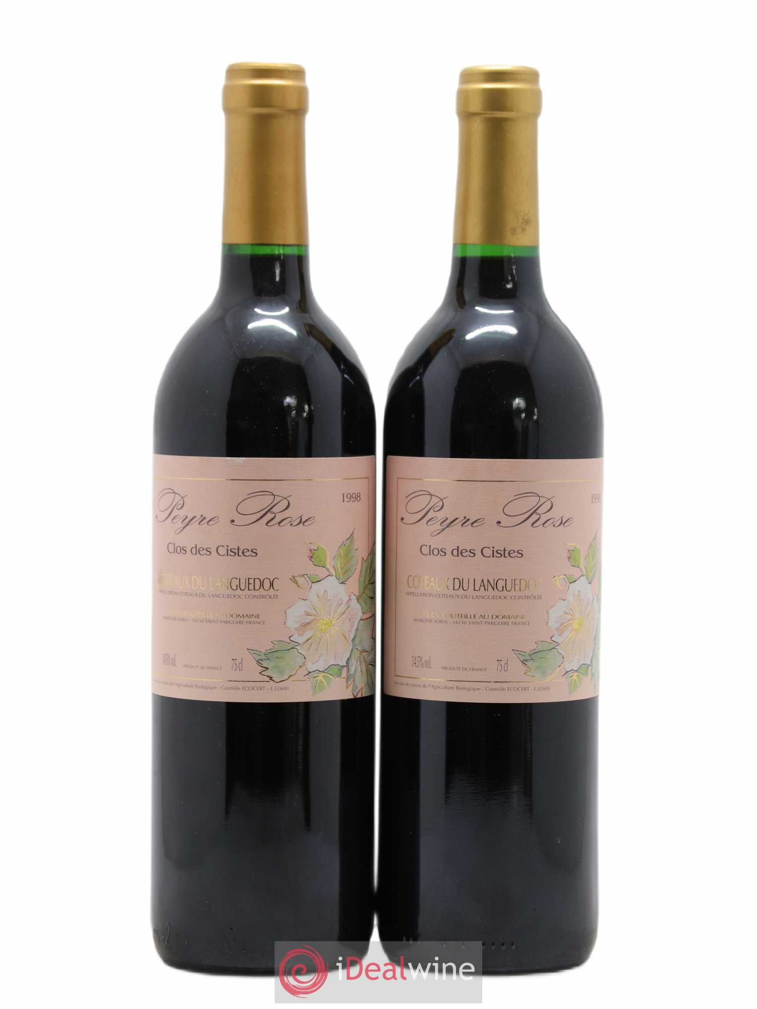 Vin de France (anciennement Coteaux du Languedoc) Domaine Peyre Rose Les Cistes Marlène Soria 1998 - Lot de 2 bouteilles - 0