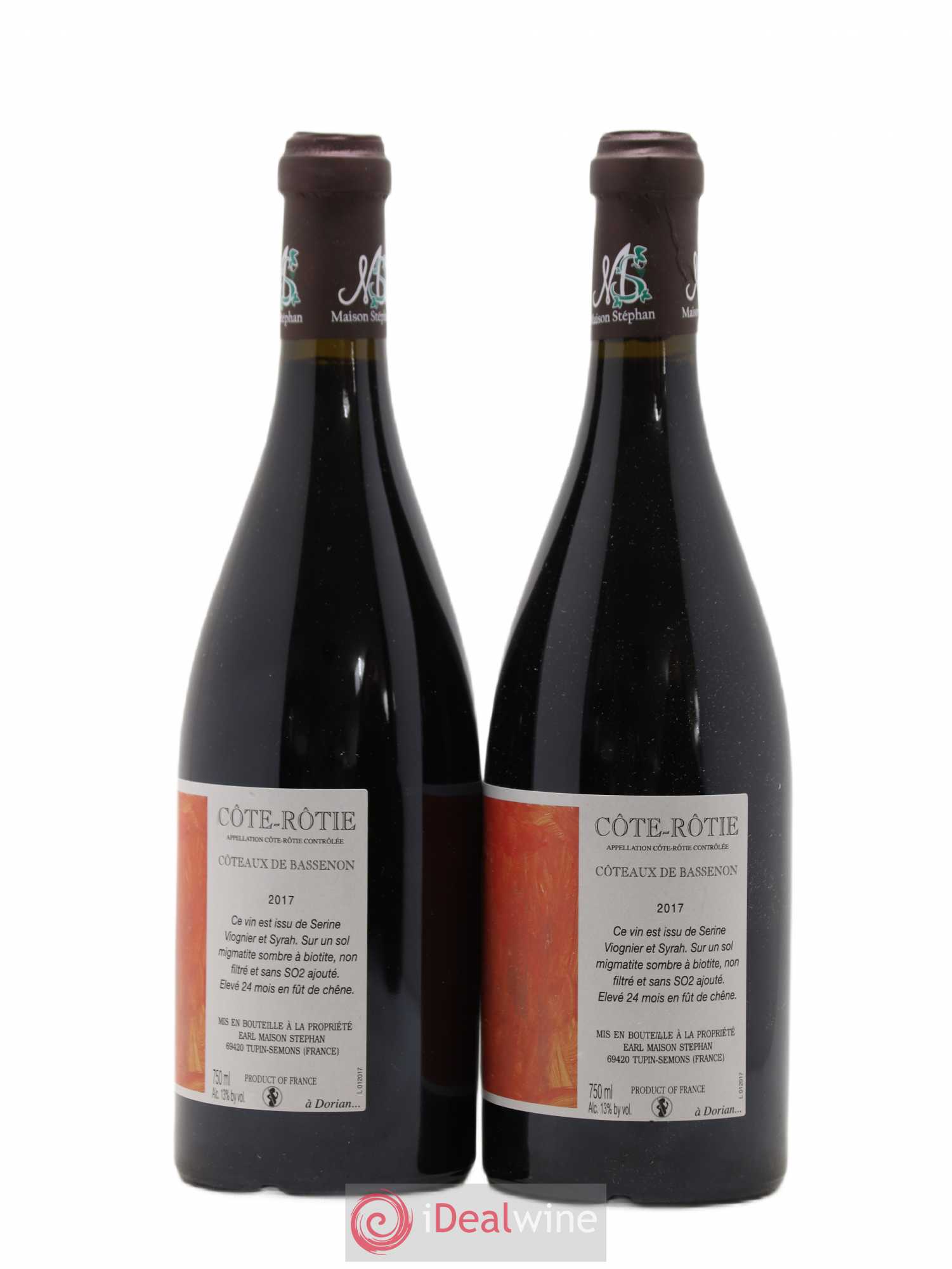 Côte-Rôtie Coteaux de Bassenon Jean-Michel Stephan 2017 - Lot de 2 bouteilles - 1