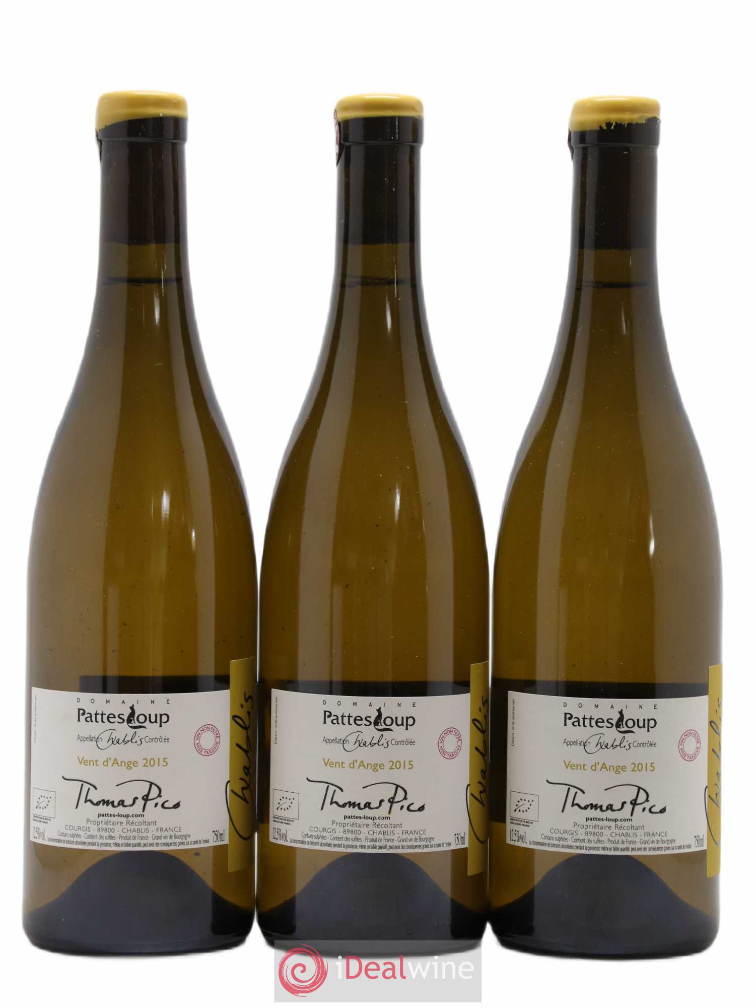 Chablis Vent d'Ange Pattes Loup (Domaine) 2015 - Lot de 3 bouteilles - 1