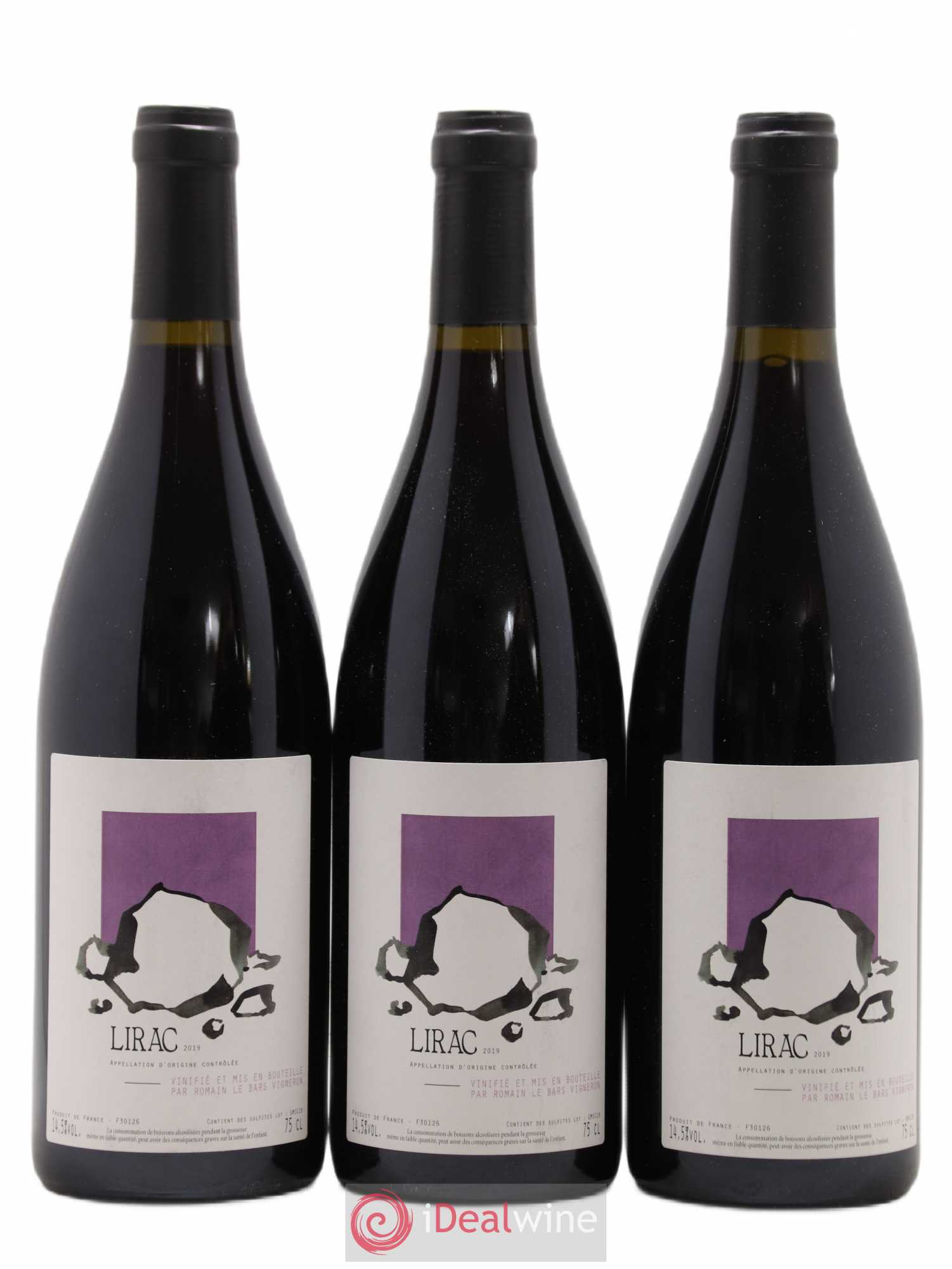 Lirac Romain Le Bars 2019 - Lot de 3 bouteilles - 0