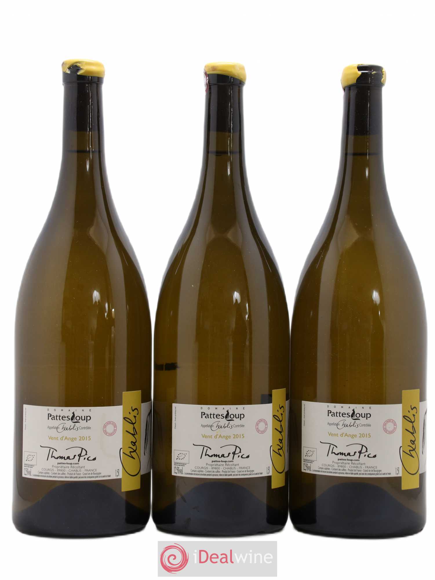 Chablis Vent d'Ange Pattes Loup (Domaine) 2015 - Lot de 3 magnums - 1