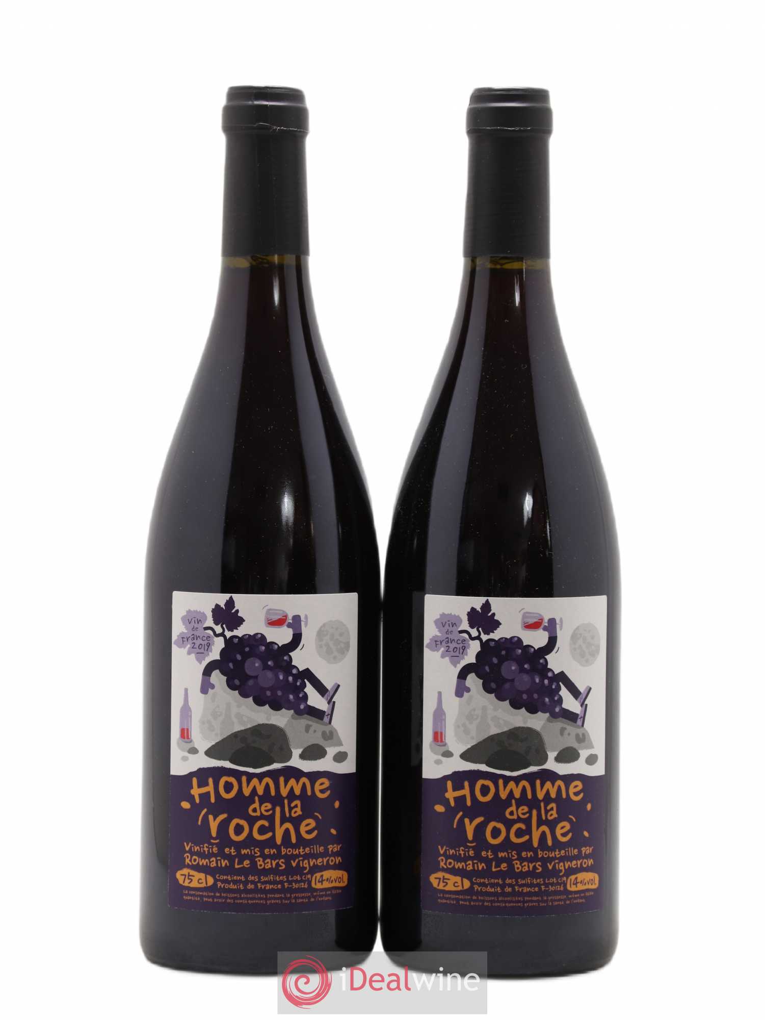 Vin de France L'Homme de la Roche Romain Le Bars 2019 - Lot de 2 bouteilles - 0