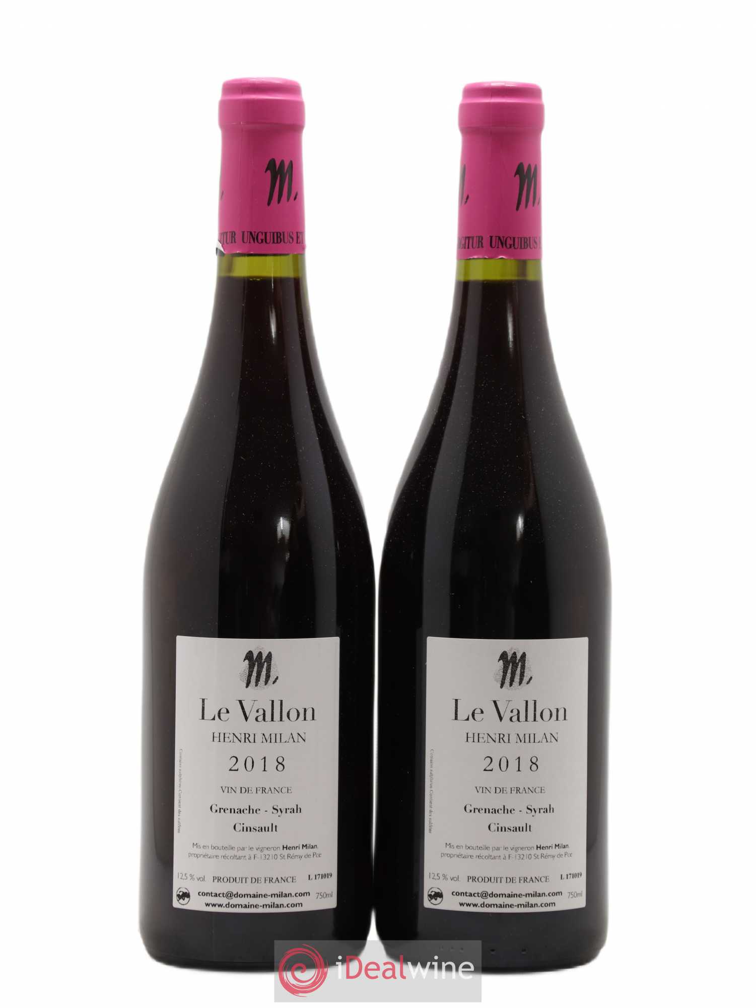 Vin de France Le Vallon Henri Milan 2018 - Lot de 2 bouteilles - 1