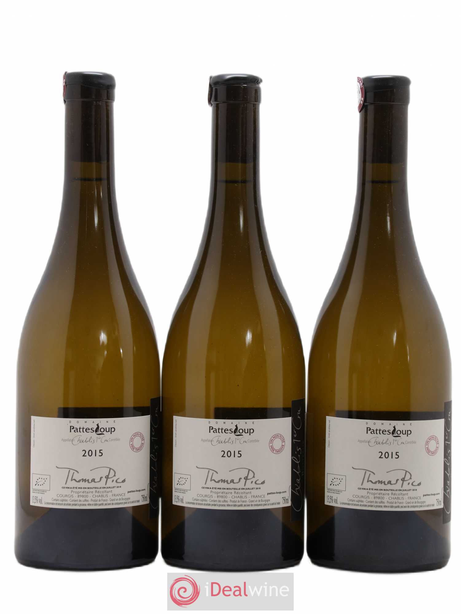 Chablis 1er Cru Butteaux Pattes Loup (Domaine) 2015 - Lot de 3 bouteilles - 1