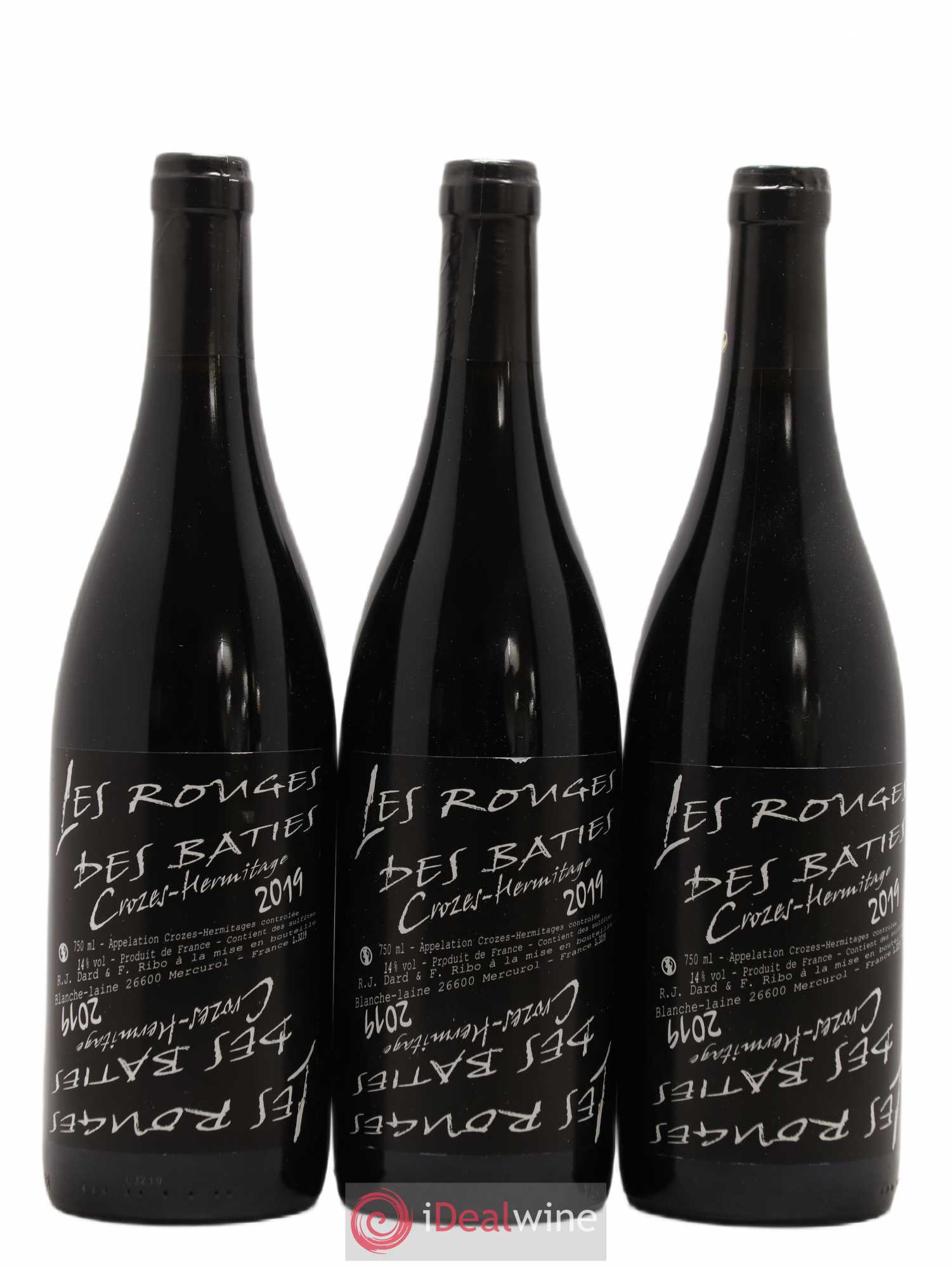 Crozes-Hermitage Les Rouges des Bâties Dard et Ribo (Domaine) 2019 - Lot of 3 bottles - 0
