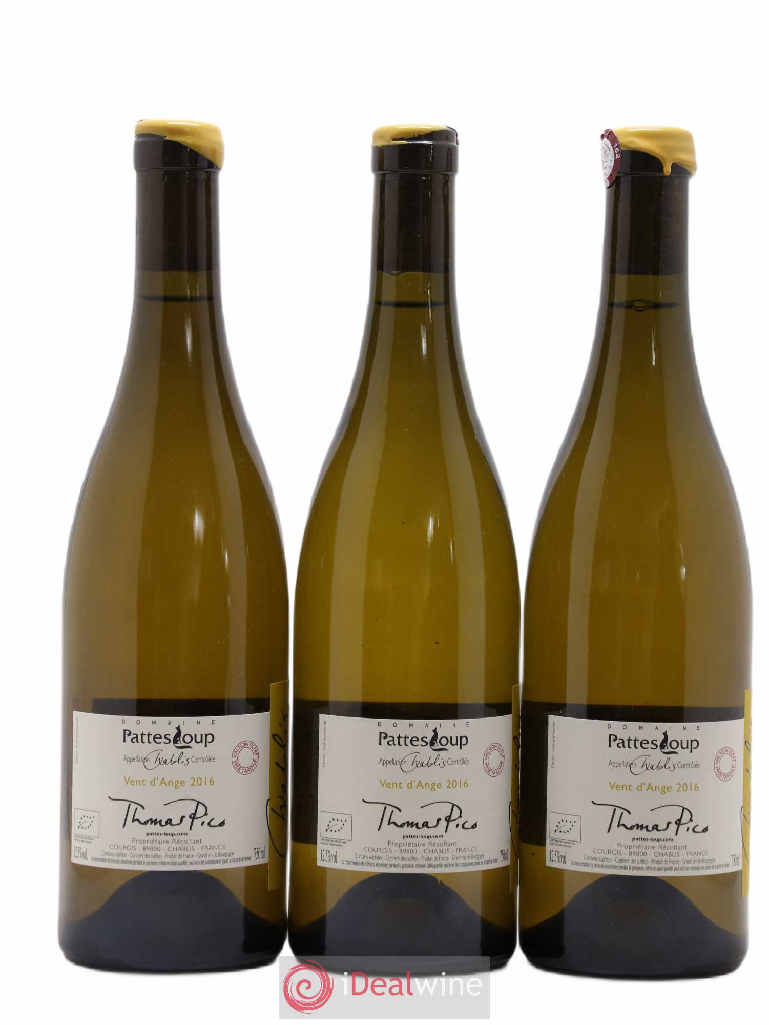 Chablis Vent d'Ange Pattes Loup (Domaine) 2016 - Lot de 3 bouteilles - 1