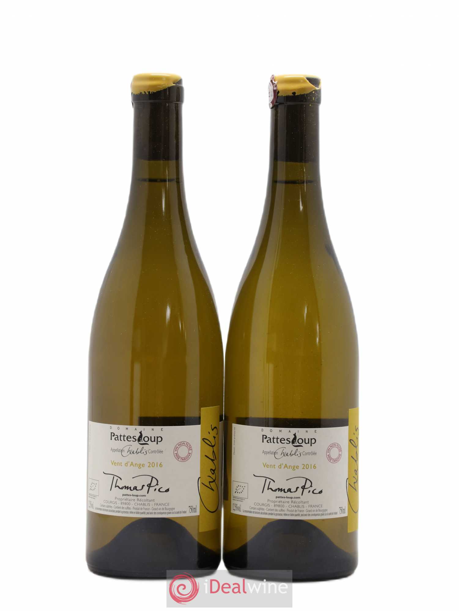 Chablis Vent d'Ange Pattes Loup (Domaine) 2016 - Lot de 2 bouteilles - 1