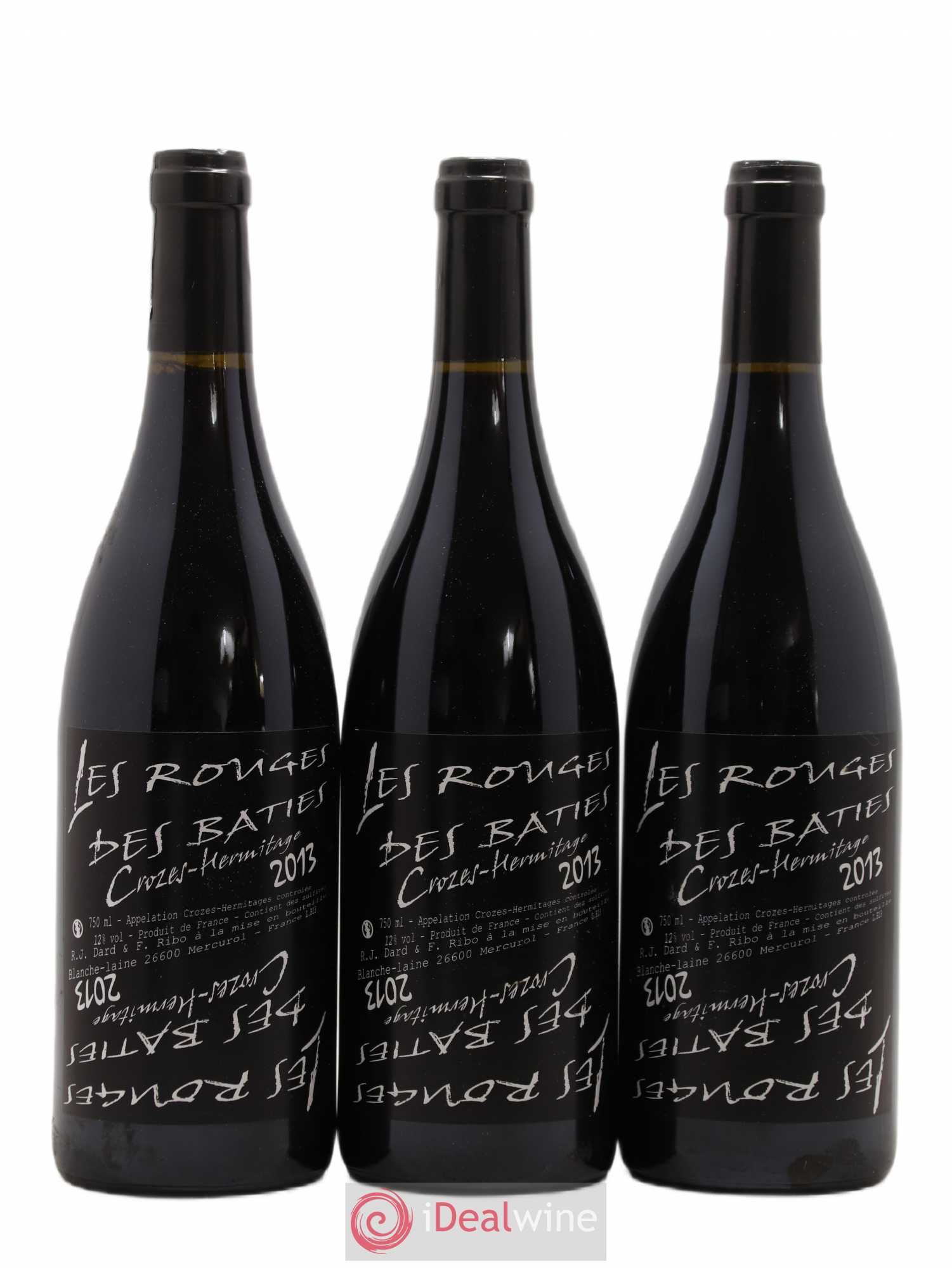 Crozes-Hermitage Les Rouges des Bâties Dard et Ribo (Domaine) 2013 - Lot of 3 bottles - 0