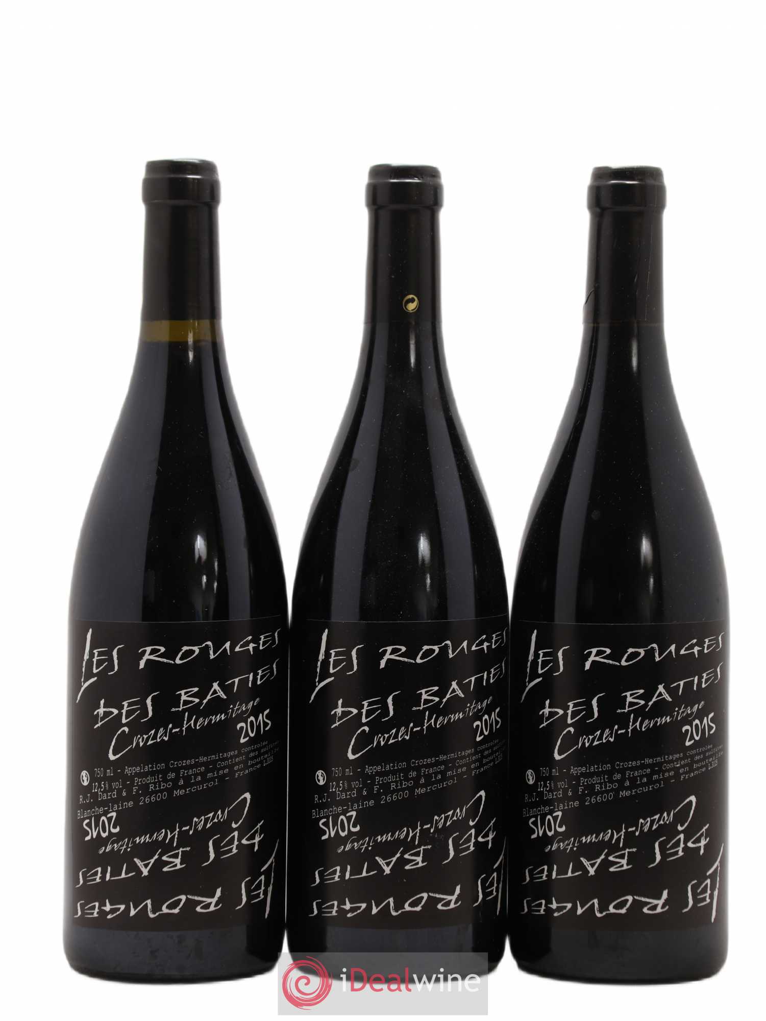Crozes-Hermitage Les Rouges des Bâties Dard et Ribo (Domaine) 2015 - Lot of 3 bottles - 0
