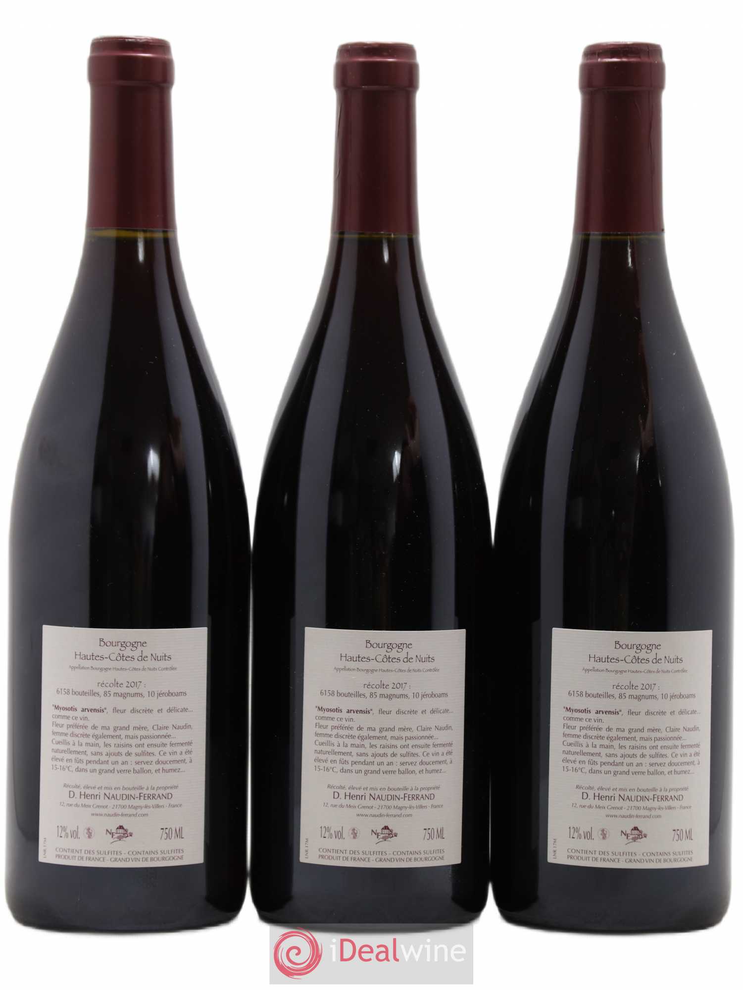 Hautes-Côtes de Nuits Myosotis Arvensis Naudin-Ferrand (Domaine) 2017 - Lot de 3 bouteilles - 1