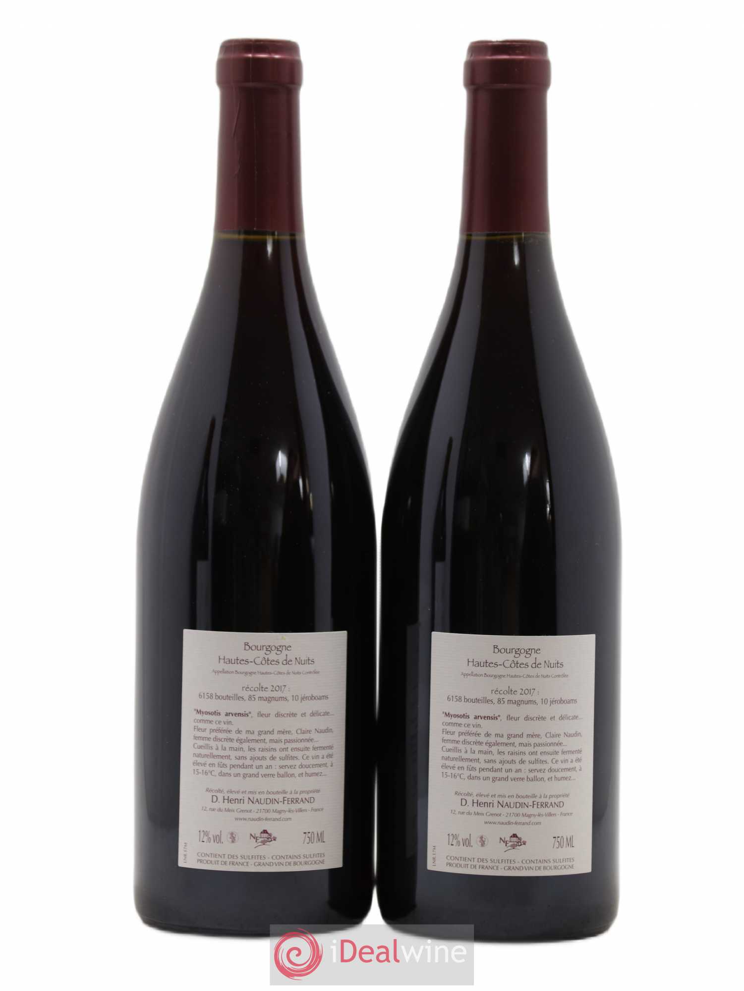 Hautes-Côtes de Nuits Myosotis Arvensis Naudin-Ferrand (Domaine) 2017 - Lot de 2 bouteilles - 1