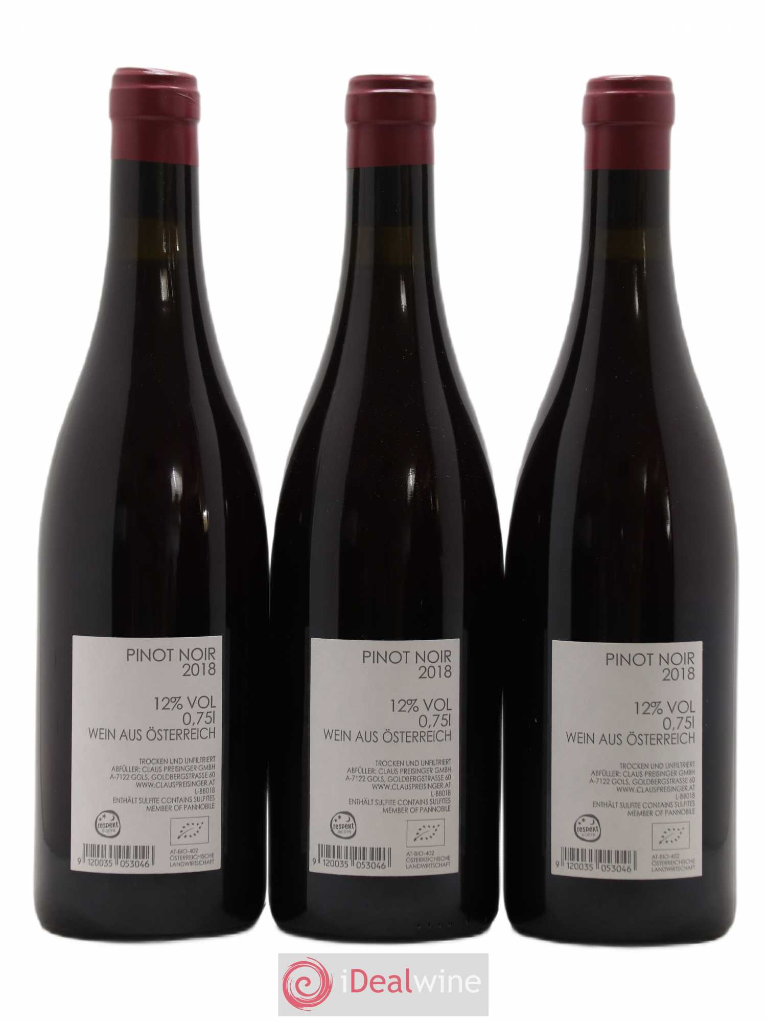 Autriche Pinot noir Claus Preisinger 2018 - Posten von 3 Flaschen - 1