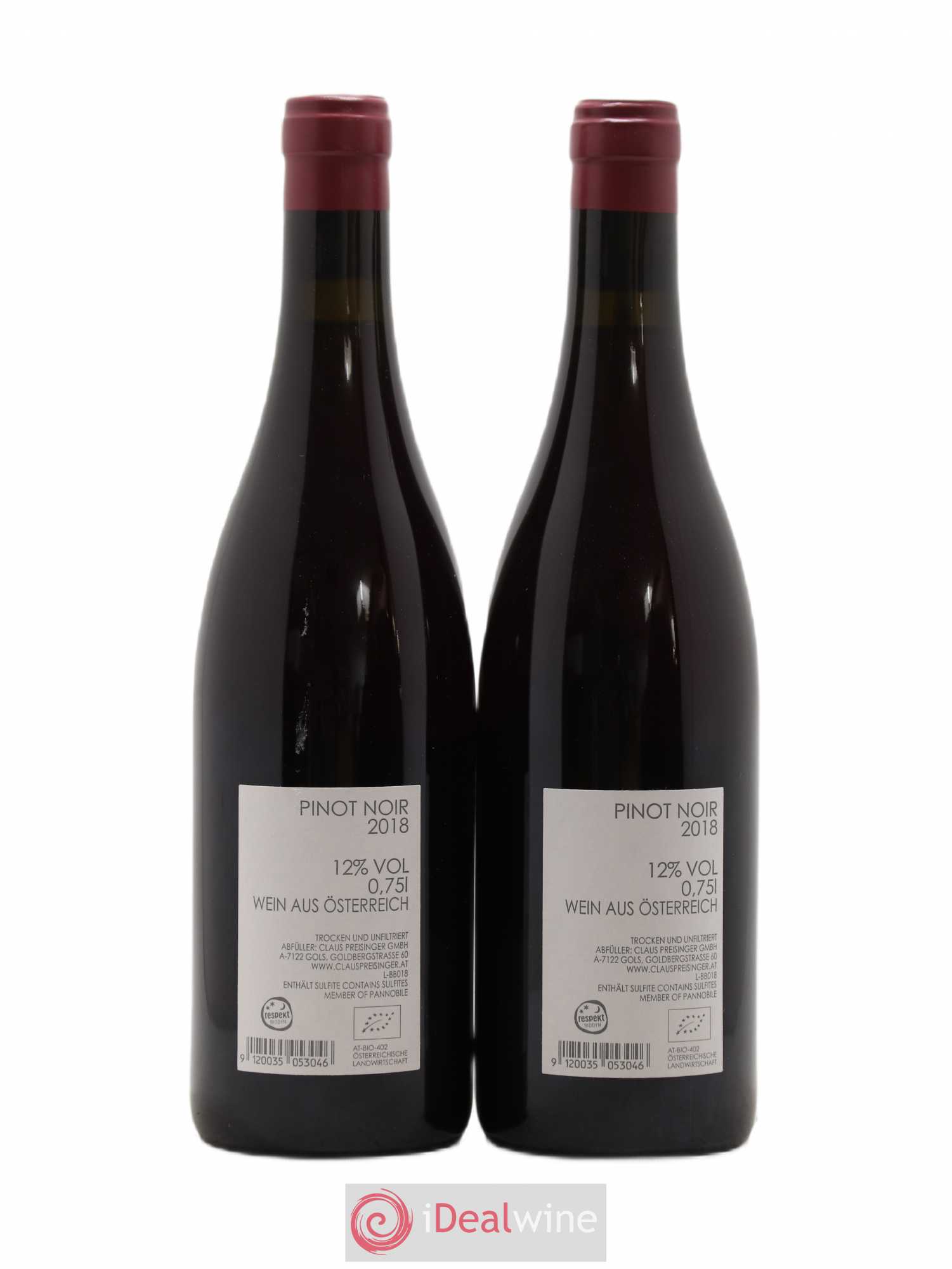 Autriche Pinot noir Claus Preisinger 2018 - Posten von 2 Flaschen - 1
