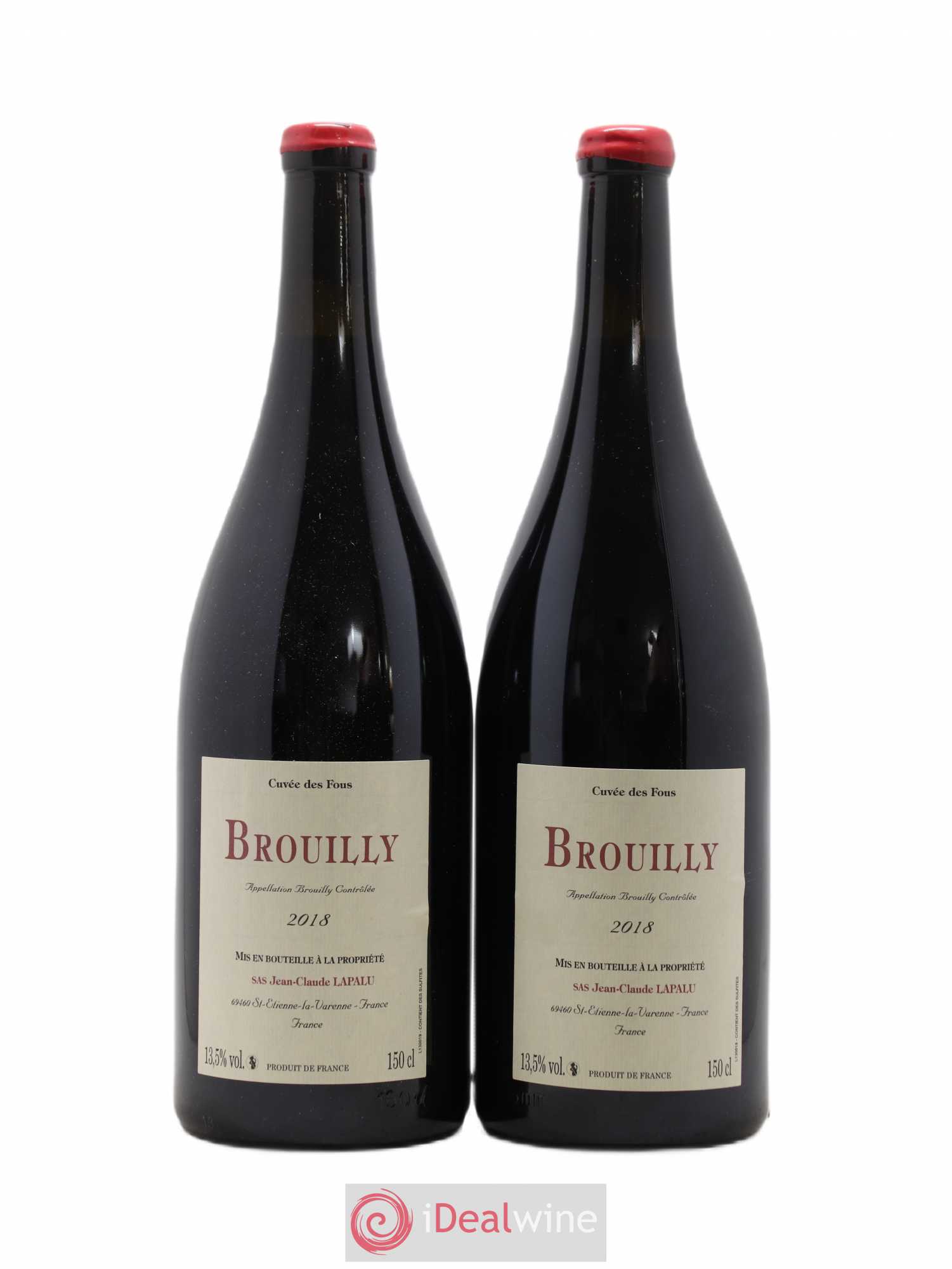 Brouilly Cuvée des Fous Jean-Claude Lapalu 2018 - Lot de 2 magnums - 0