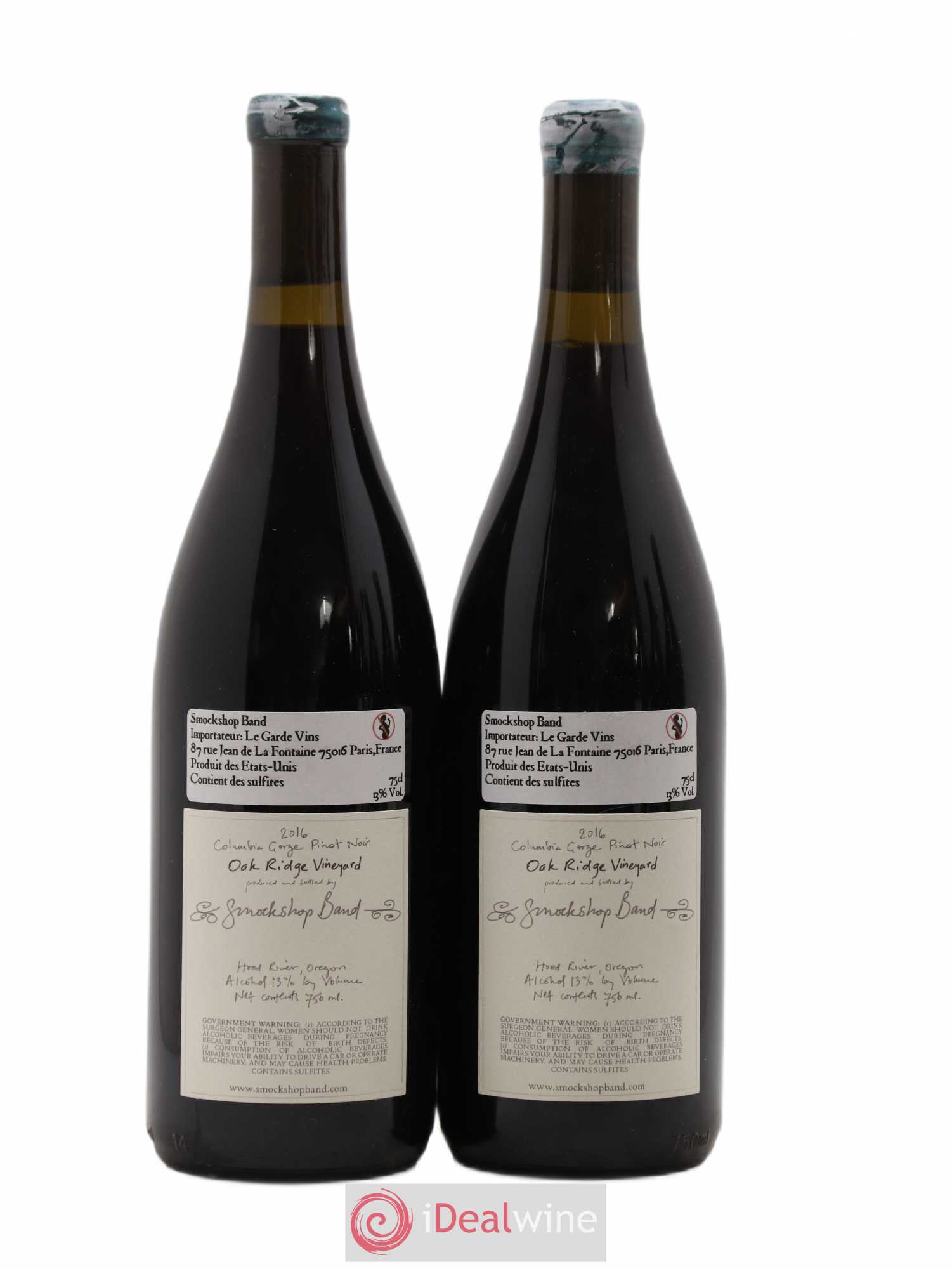 Columbia Gorge Smockshop Band Oak Ridge Hiyu Farm 2016 - Lot de 2 bouteilles - 1