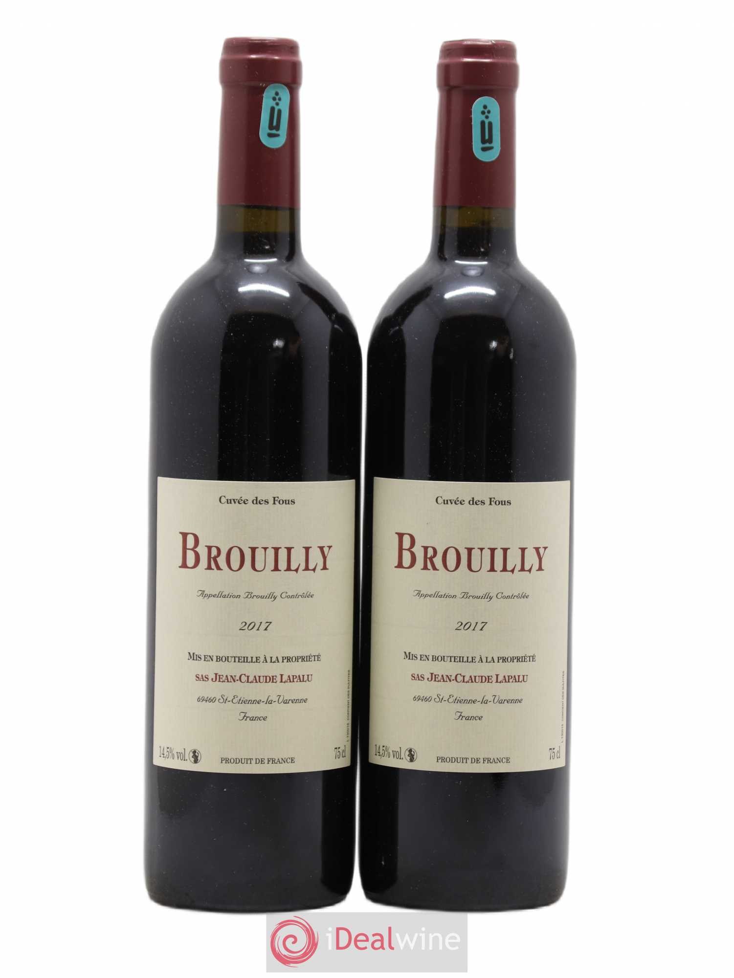 Brouilly Cuvée des Fous Jean-Claude Lapalu 2017 - Lot de 2 bouteilles - 0