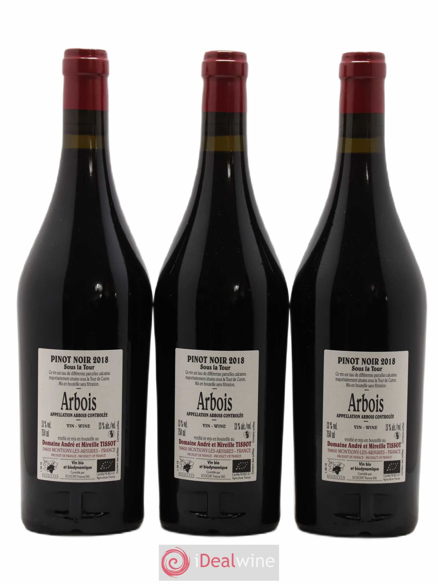 Arbois Sous la Tour Pinot Noir Bénédicte et Stéphane Tissot 2018 - Lot de 3 bouteilles - 1