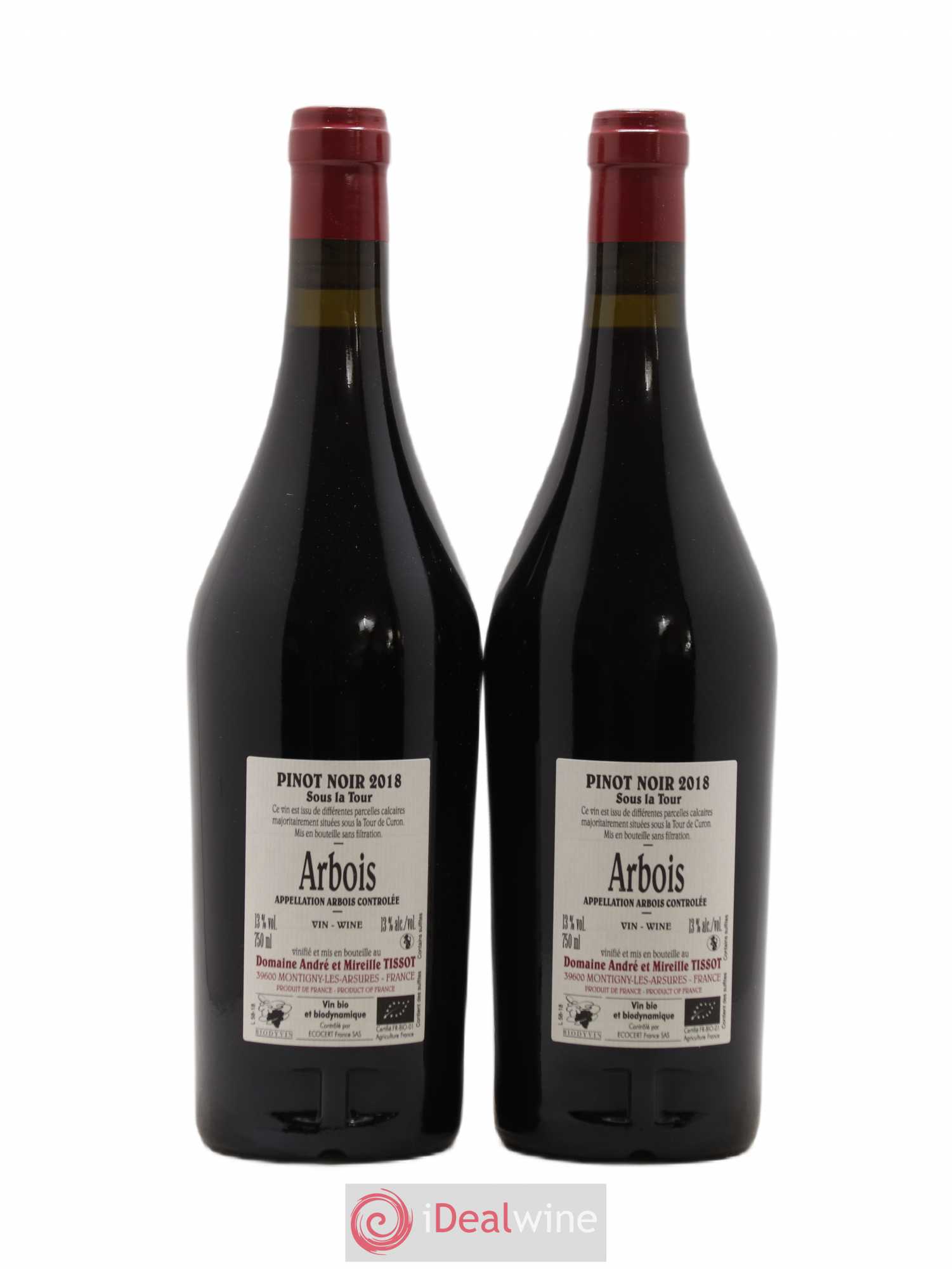 Arbois Sous la Tour Pinot Noir Bénédicte et Stéphane Tissot 2018 - Lot de 2 bouteilles - 1