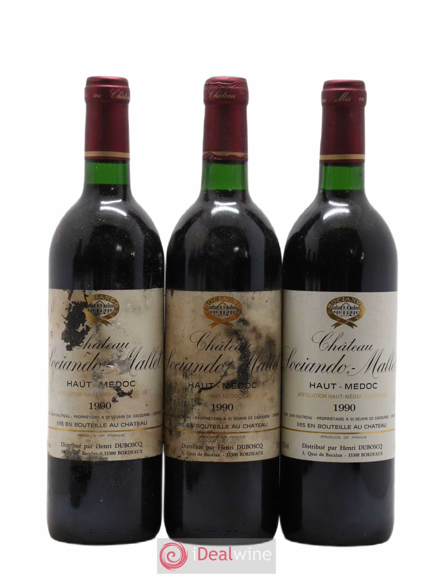 Château Sociando Mallet 1990 - Lot de 6 bouteilles - 1