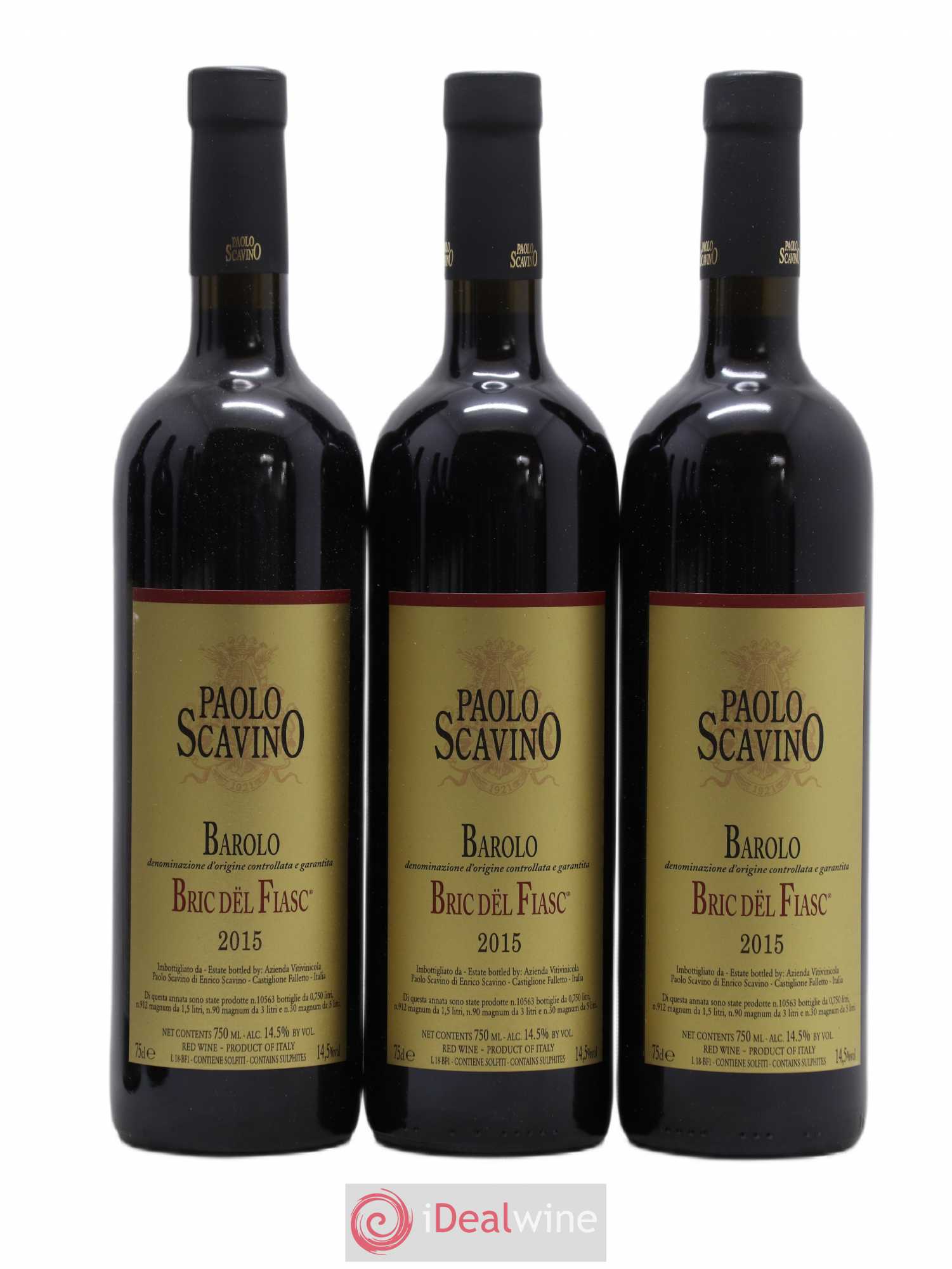 Barolo DOCG Bric del Fiasc Paolo Scavino 2015 - Lot de 3 bouteilles - 0