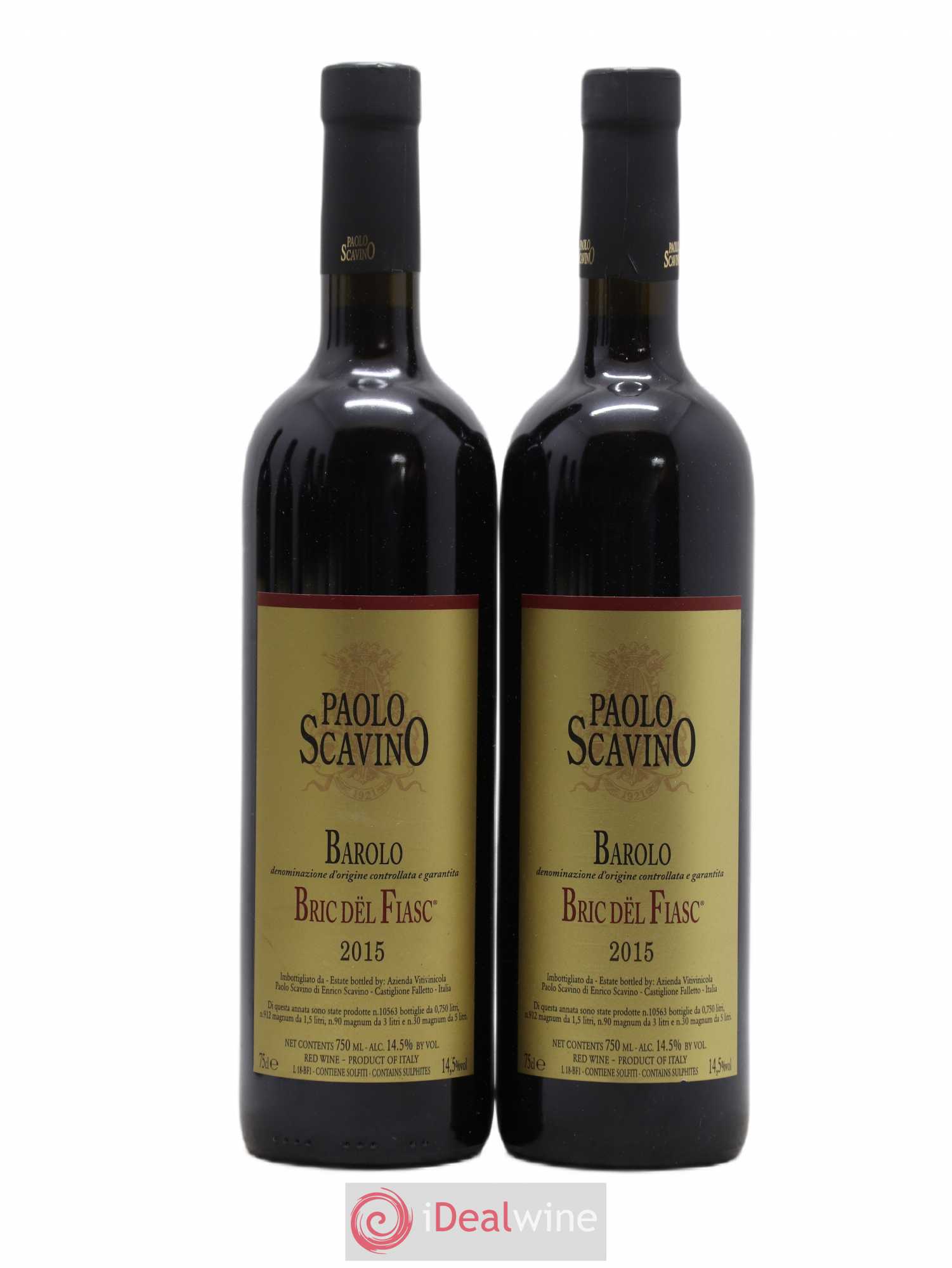 Barolo DOCG Bric del Fiasc Paolo Scavino 2015 - Lot de 2 bouteilles - 0