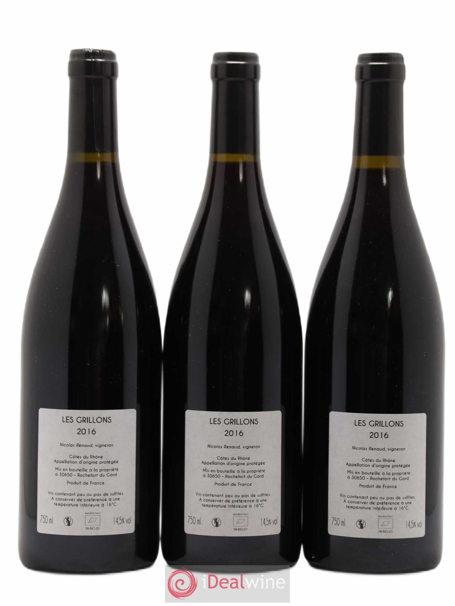 Vin de France Les Grillons Clos des Grillons 2016 - Lot de 3 bouteilles - 1