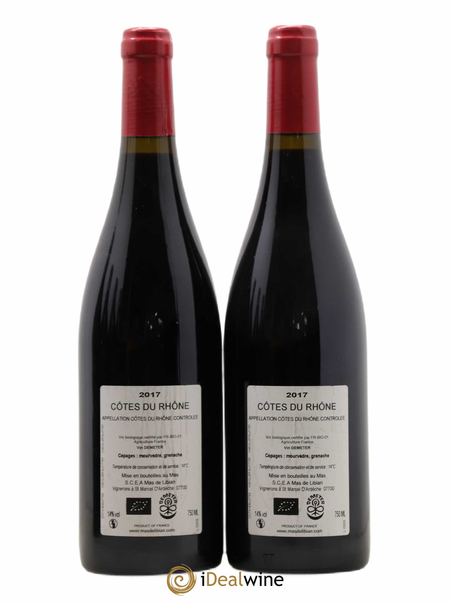 Côtes-du-Rhône La Calade Mas de Libian 2017 - Lot de 2 bouteilles - 1