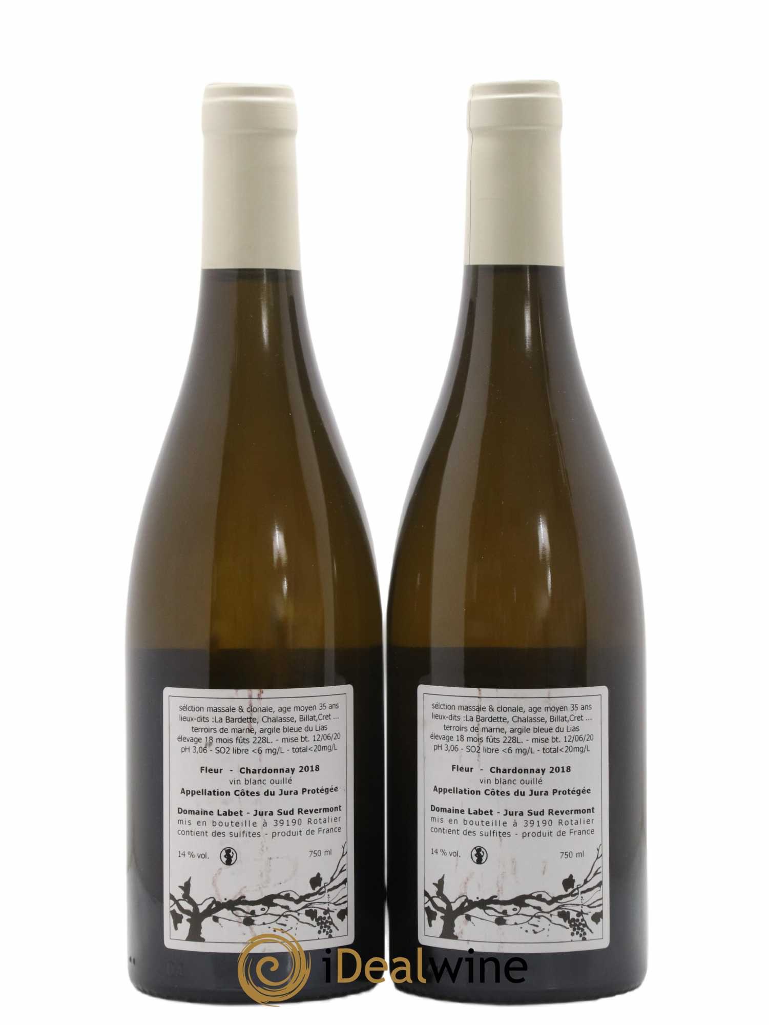 Côtes du Jura Chardonnay Fleur Romain - Julien  - Charline Labet 2018 - Lot of 2 bottles - 1