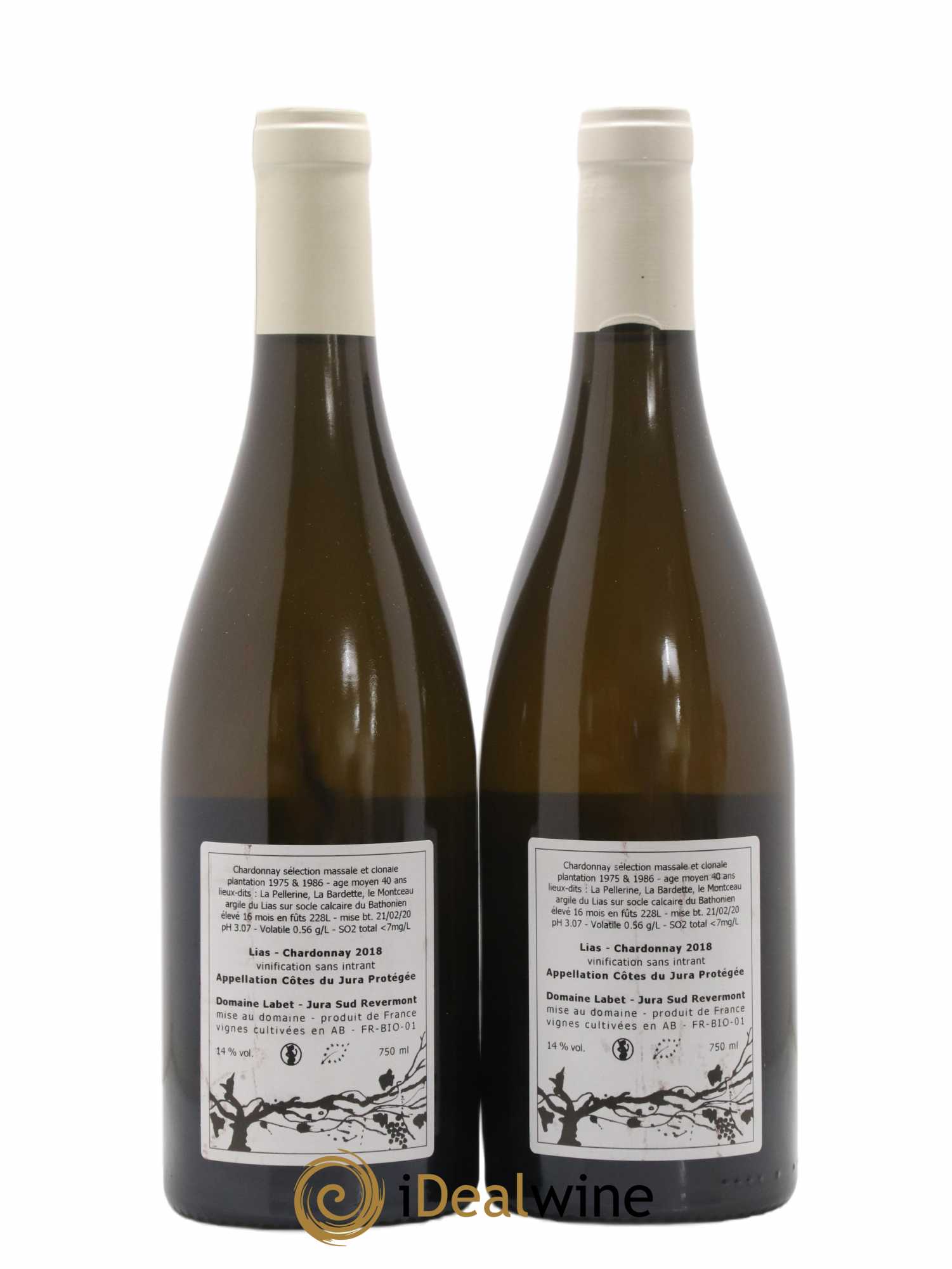 Côtes du Jura Chardonnay Lias Romain - Julien  - Charline Labet 2018 - Lot de 2 bouteilles - 1