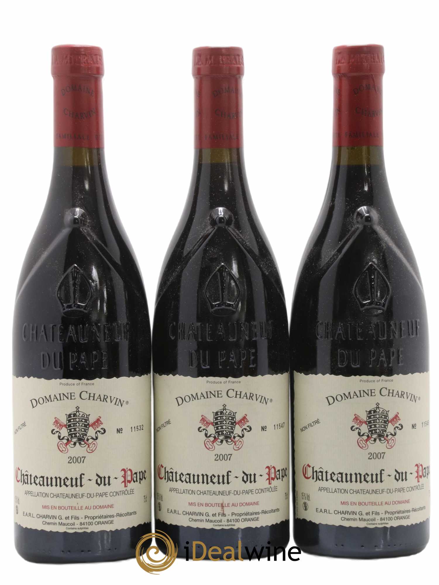 Châteauneuf-du-Pape Charvin (Domaine) 2007 - Lot of 3 bottles - 0
