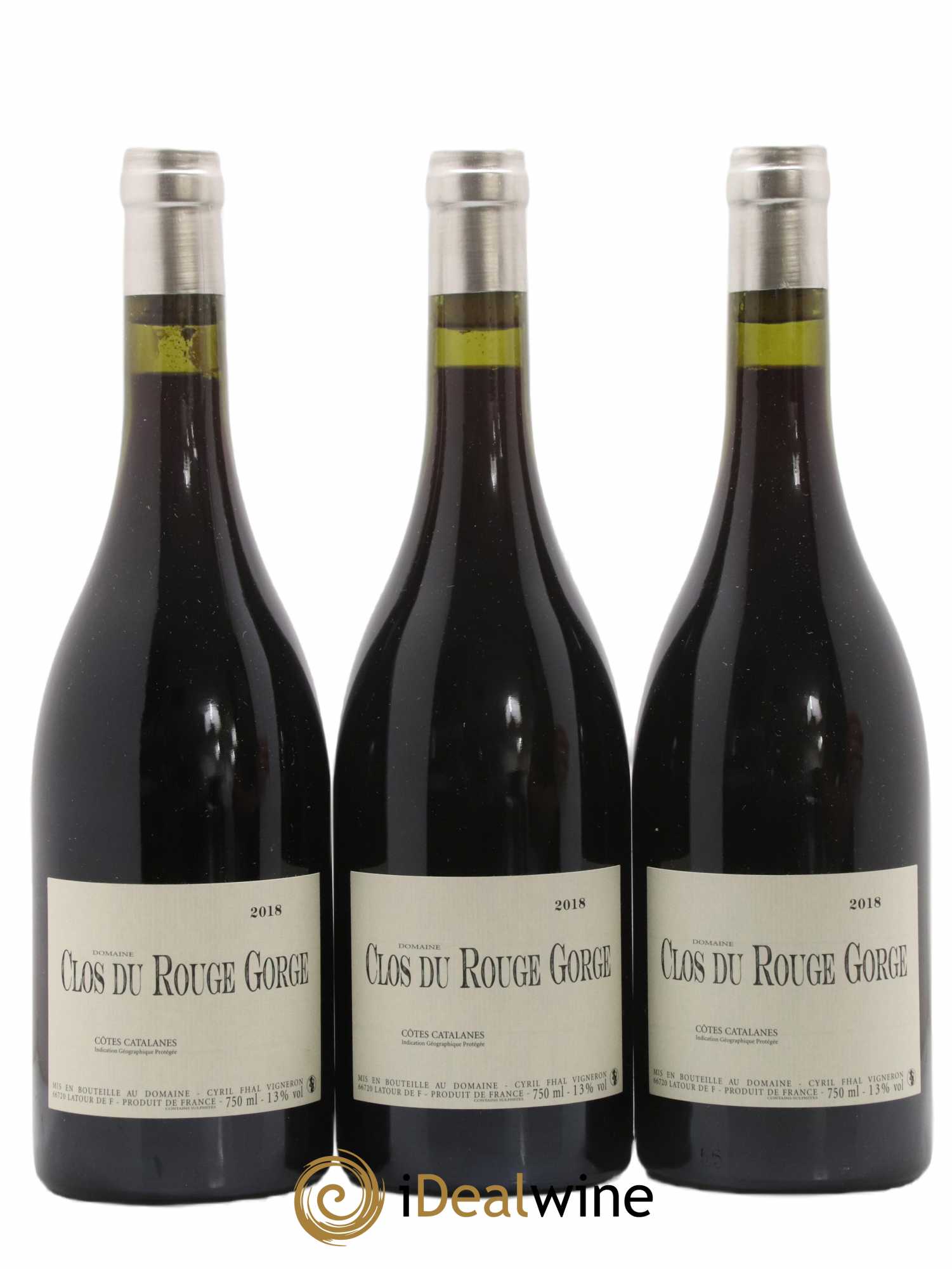 Côtes Catalanes Clos du Rouge Gorge Cyril Fhal 2018 - Lot de 3 bouteilles - 0