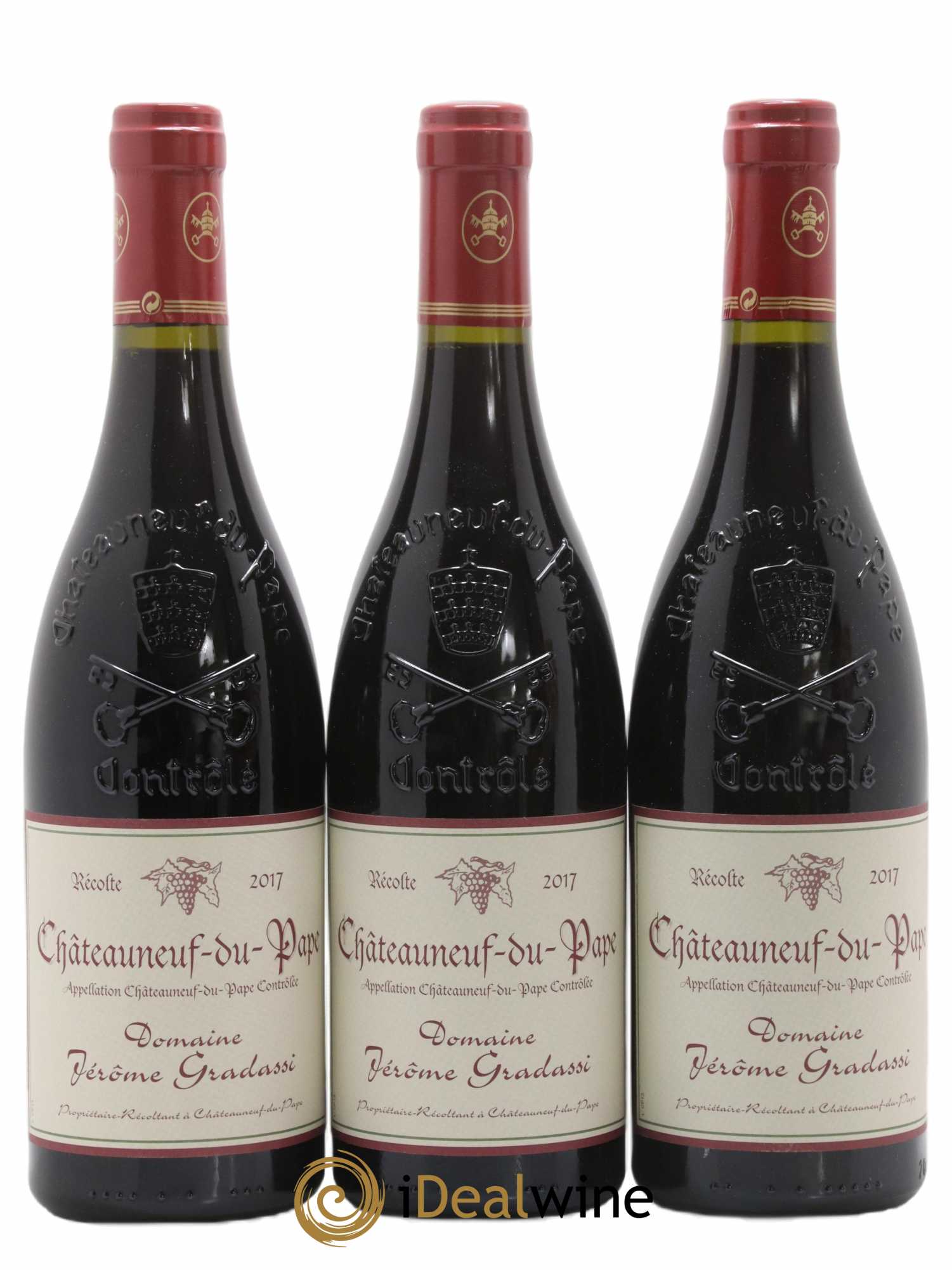 Châteauneuf-du-Pape Jerome Gradassi 2017 - Lot de 3 bouteilles - 0