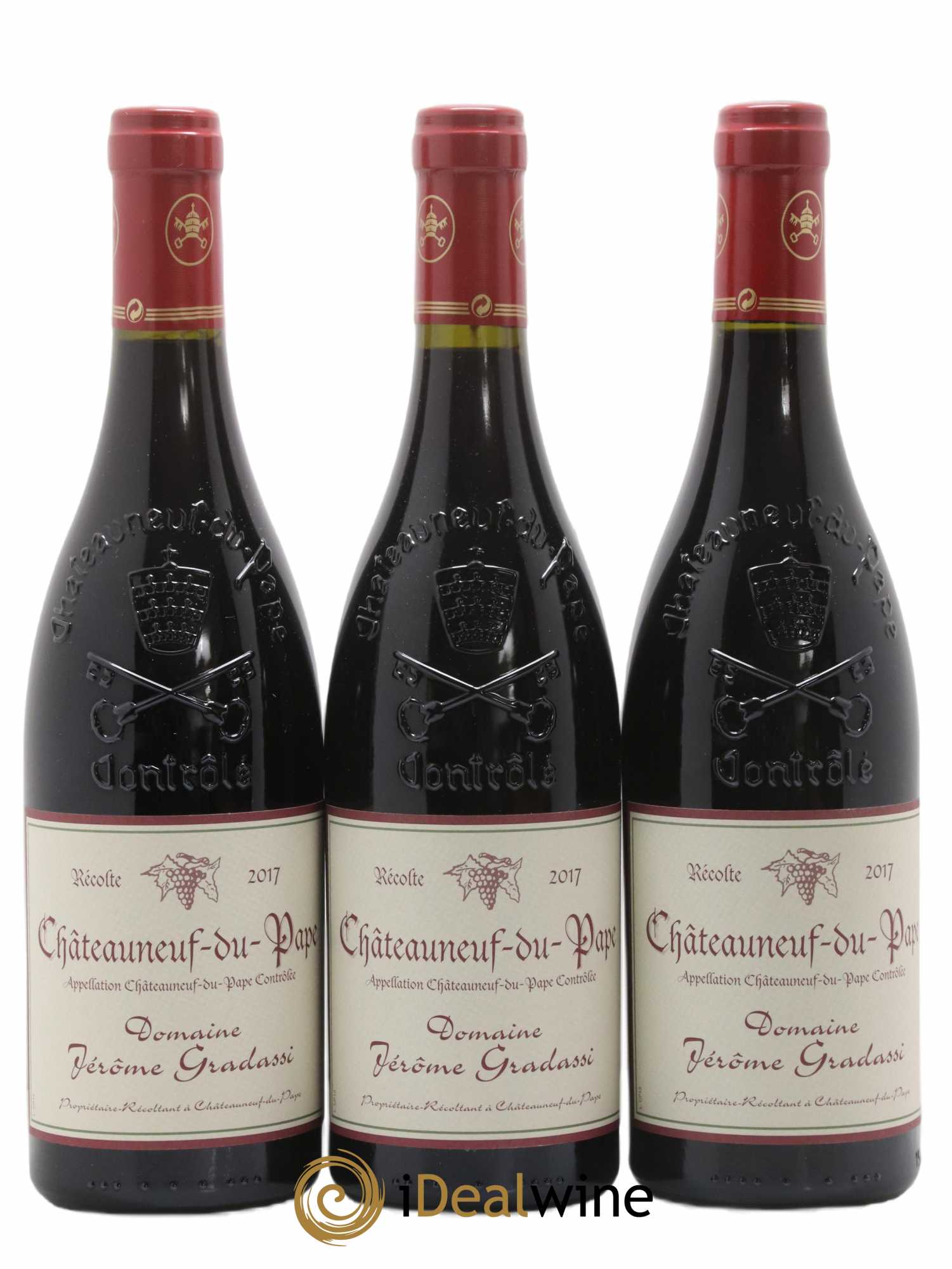 Châteauneuf-du-Pape Jerome Gradassi 2017 - Lot of 3 bottles - 0