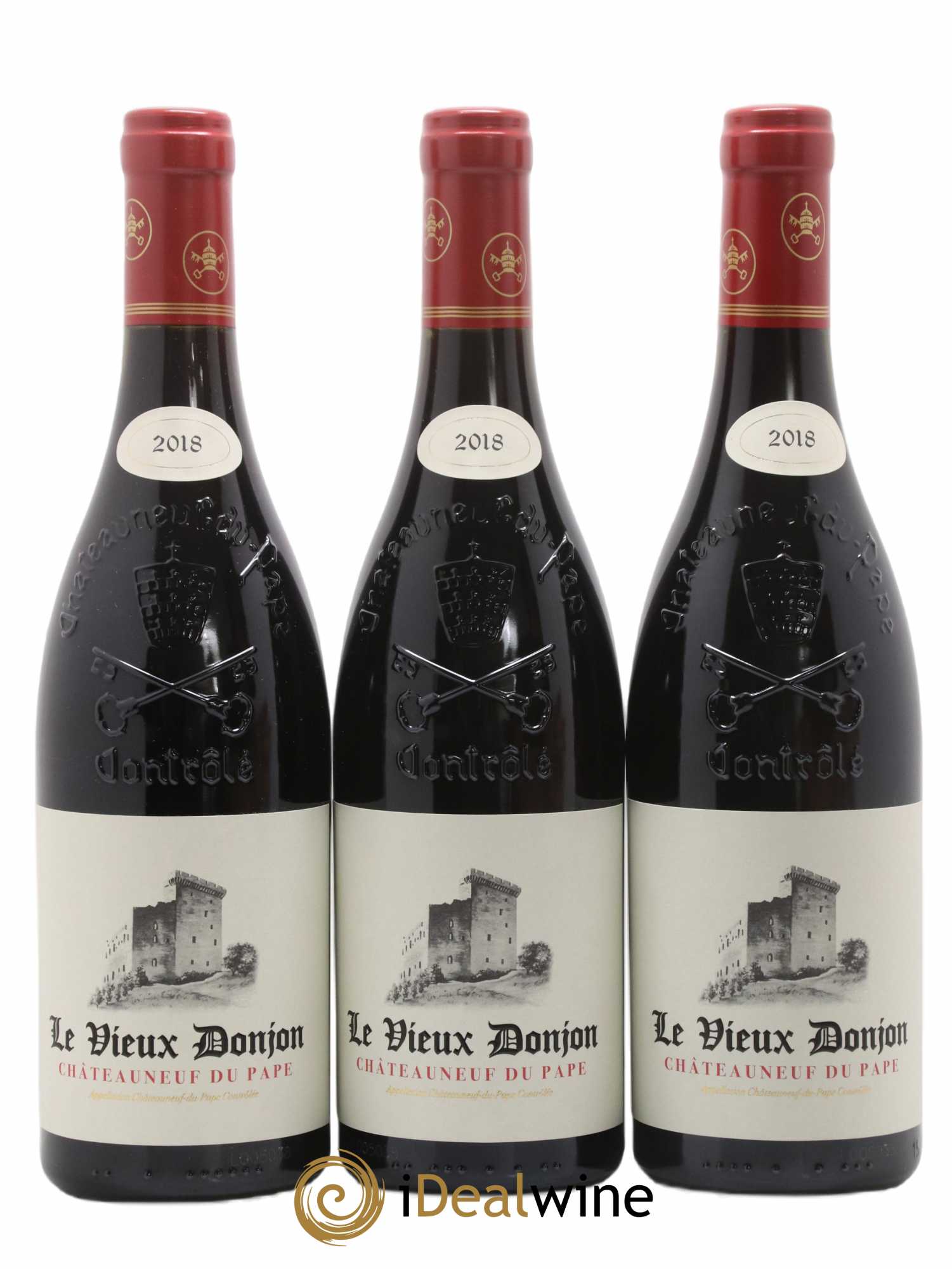 Châteauneuf-du-Pape Le Vieux Donjon Michel Lucien 2018 - Lot de 3 bouteilles - 0