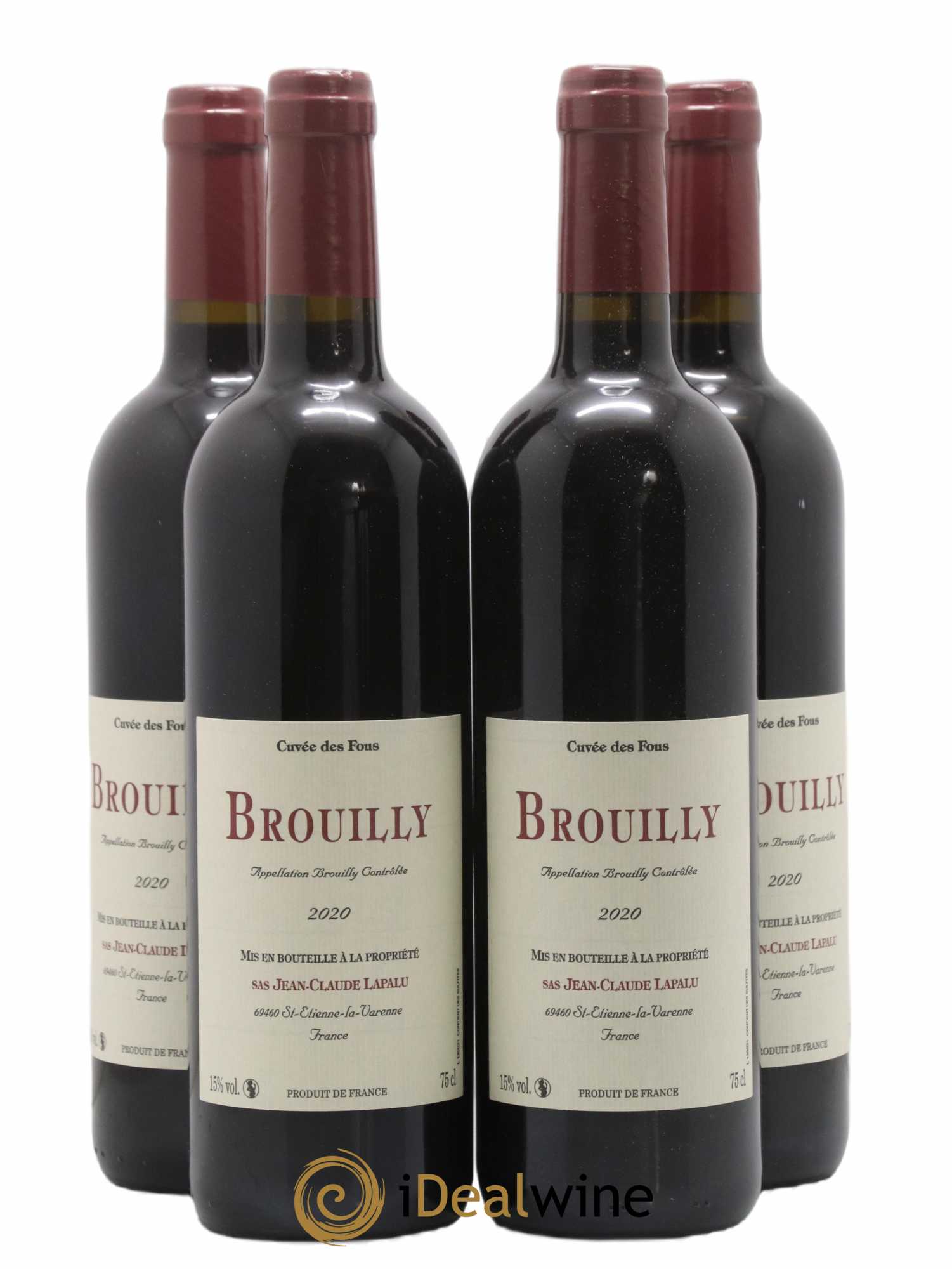 Brouilly Cuvée des Fous Jean-Claude Lapalu 2020 - Lot de 4 bouteilles - 0