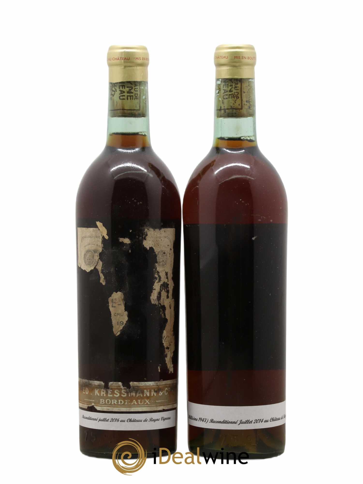 Château de Rayne Vigneau 1er Grand Cru Classé 1943 - Lot de 2 bouteilles - 1