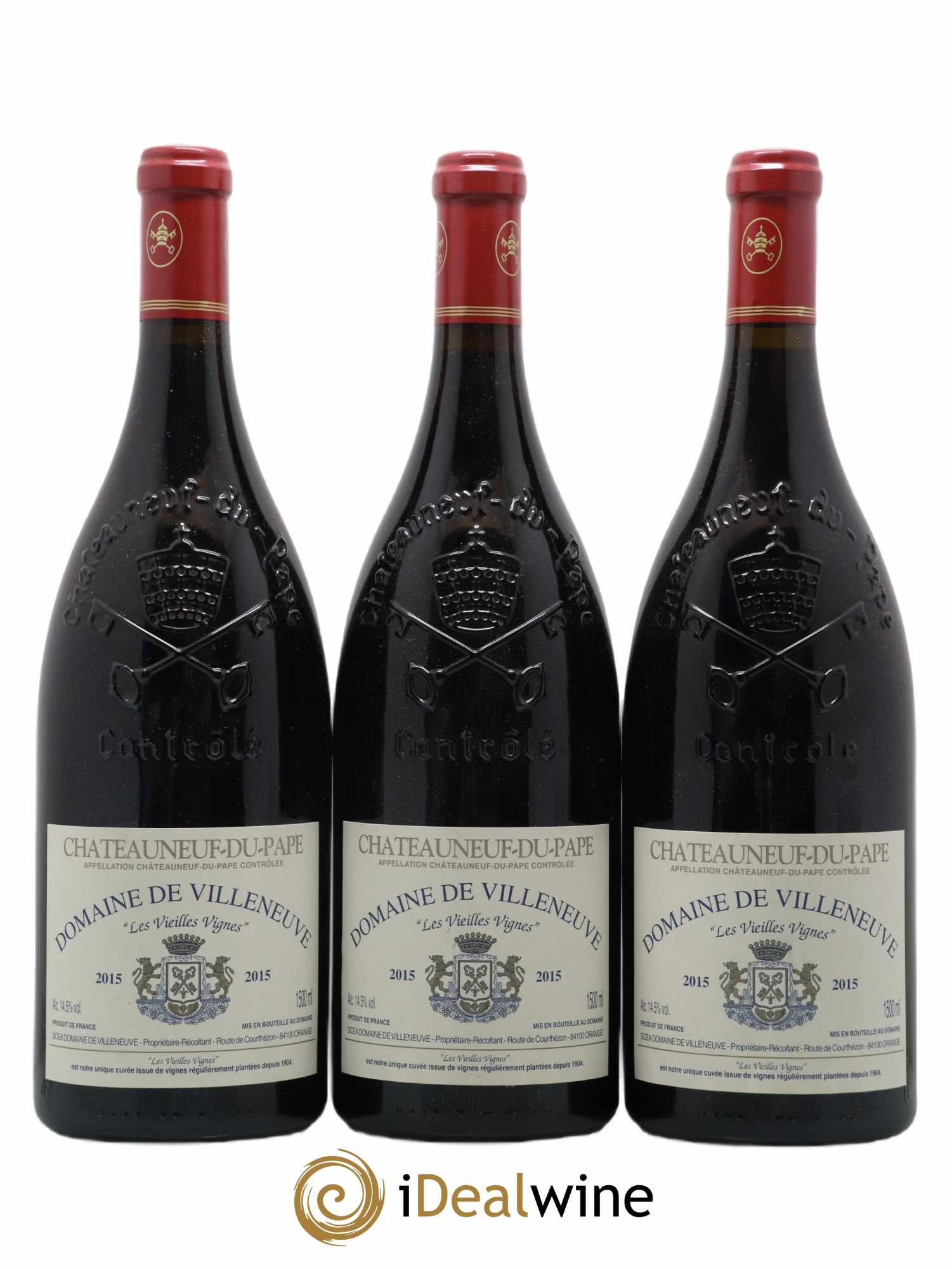Châteauneuf-du-Pape Vieilles Vignes Domaine de Villeneuve 2015 - Lot de 3 magnums - 0