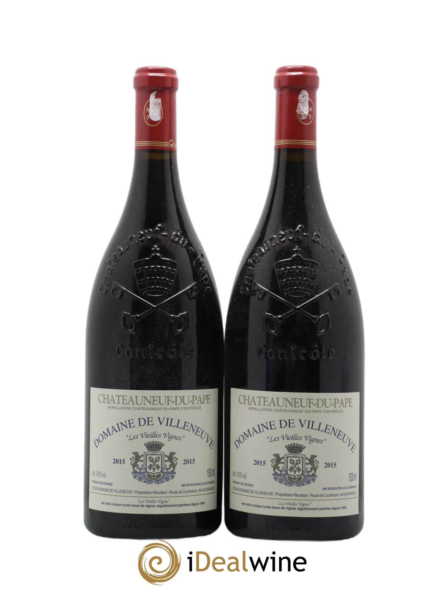 Châteauneuf-du-Pape Vieilles Vignes Domaine de Villeneuve 2015 - Lot of 2 magnums - 0