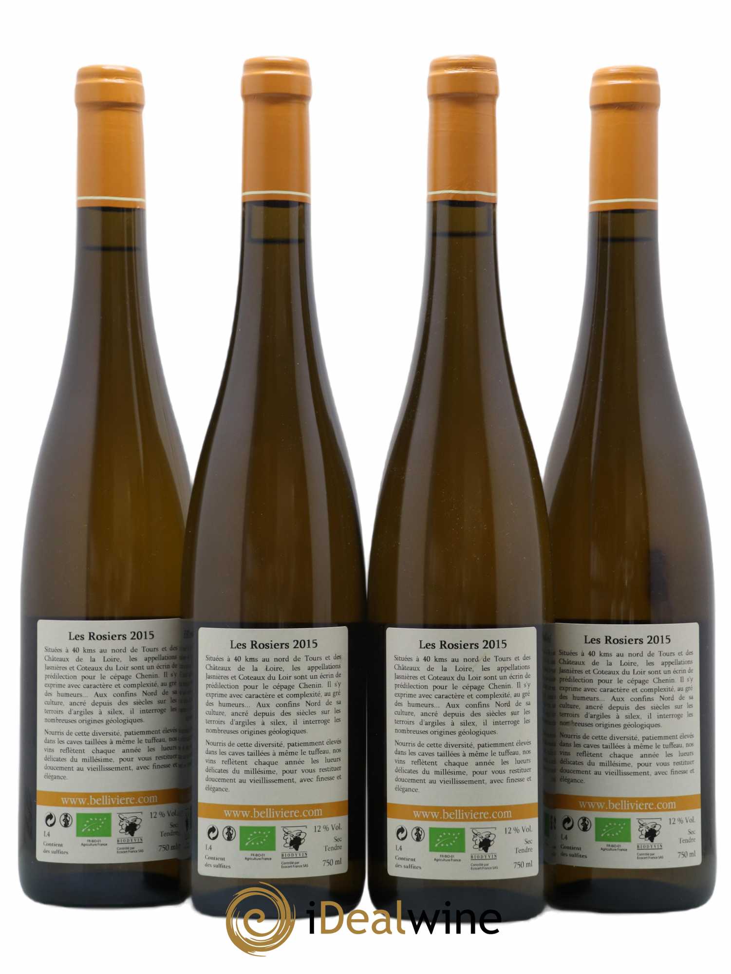 Jasnières Les Rosiers Domaine de Bellivière 2015 - Lot de 4 bouteilles - 1