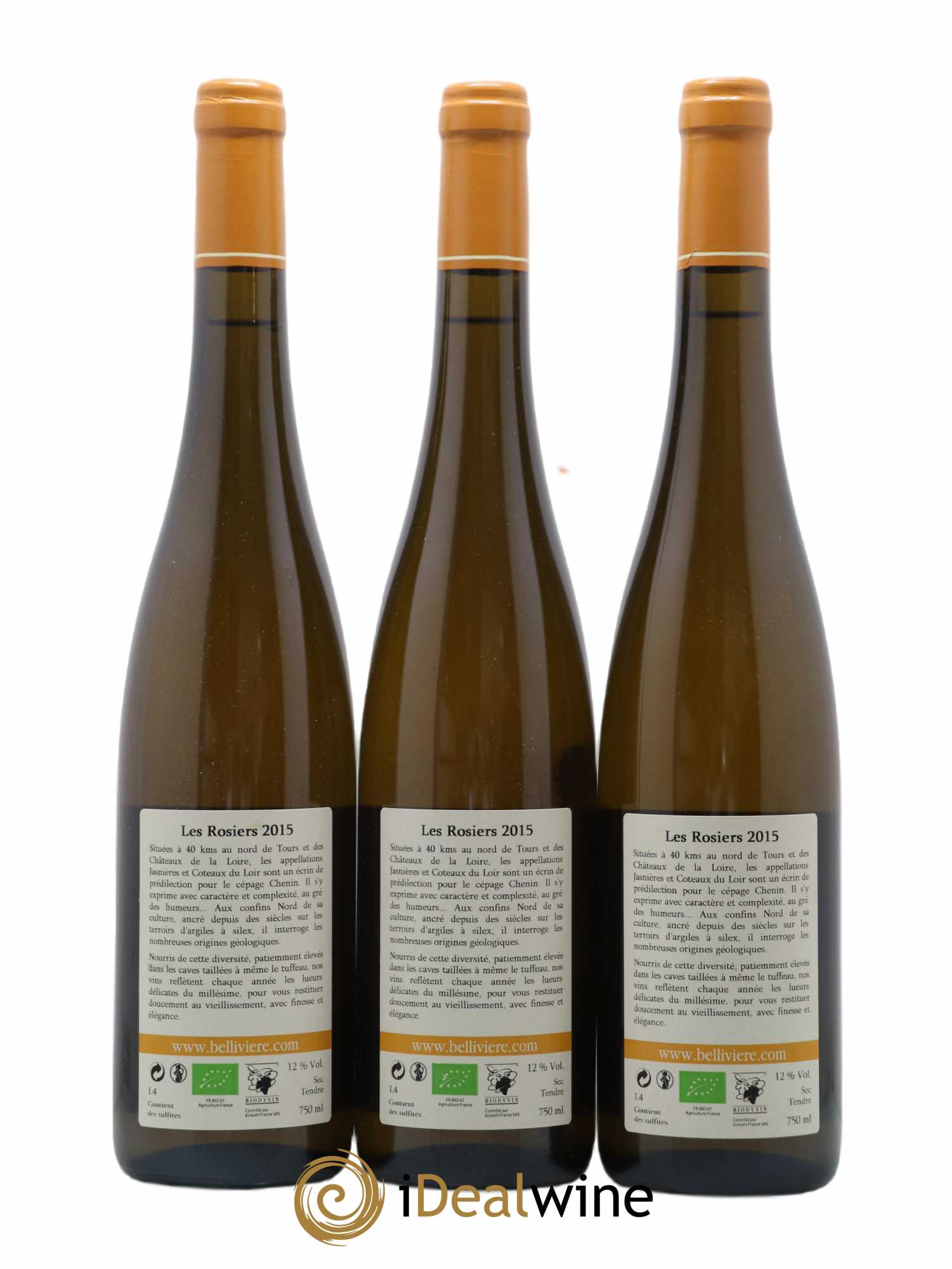 Jasnières Les Rosiers Domaine de Bellivière 2015 - Lot de 3 bouteilles - 1