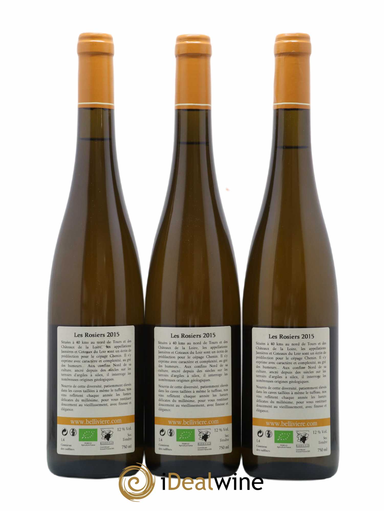 Jasnières Les Rosiers Domaine de Bellivière 2015 - Lot de 3 bouteilles - 1