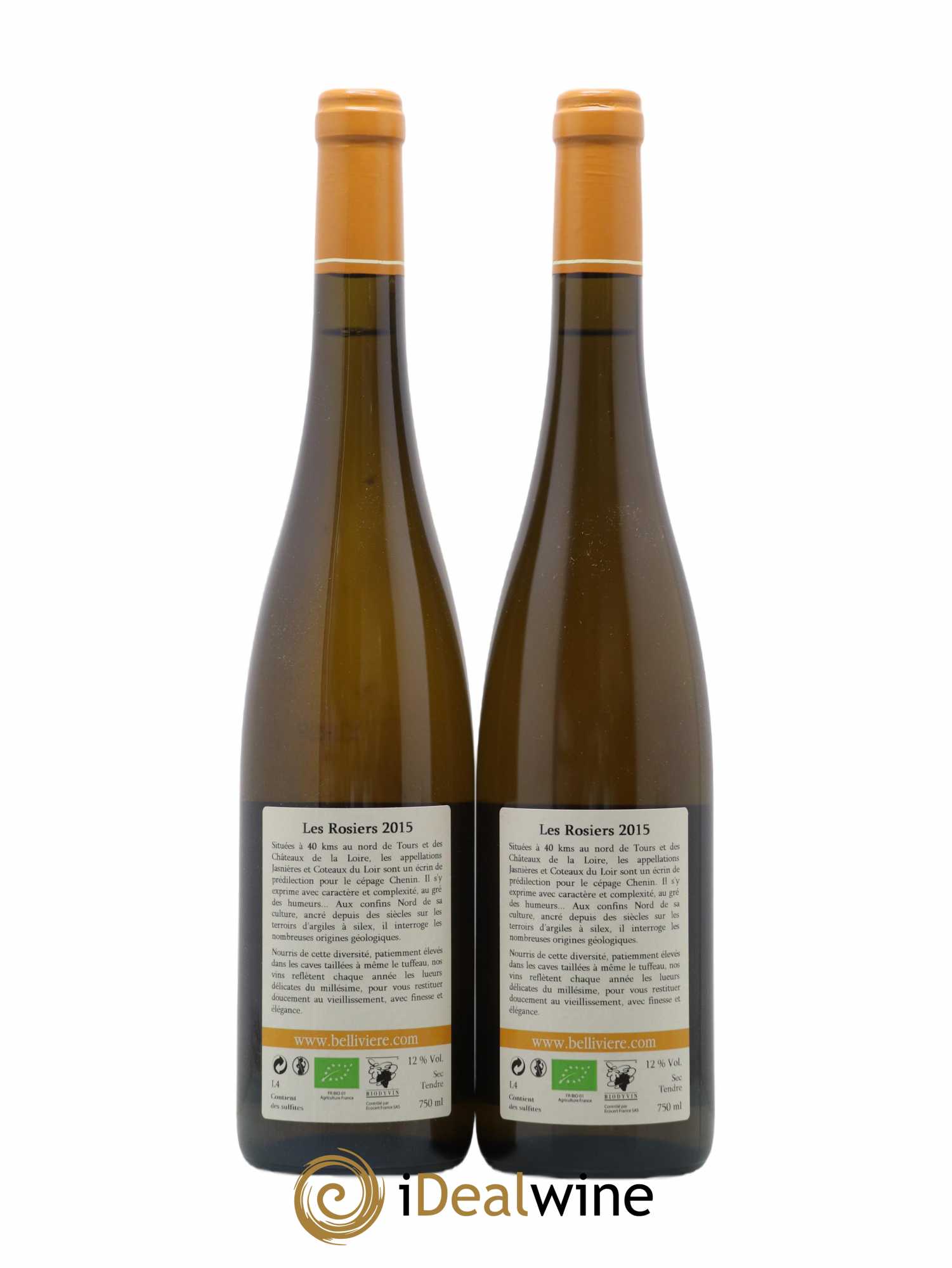 Jasnières Les Rosiers Domaine de Bellivière 2015 - Lot de 2 bouteilles - 1