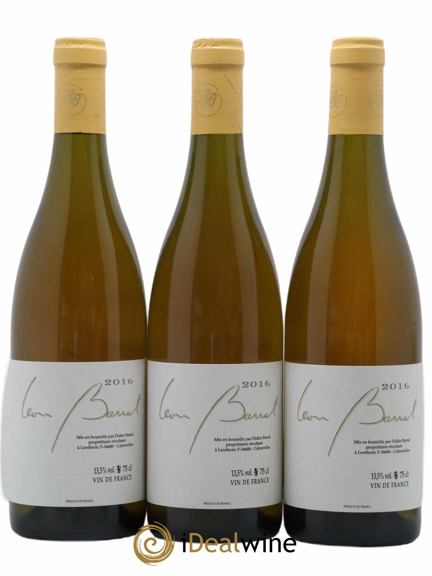 Vin de France Terret Blanc Domaine Léon Barral 2016 - Lot de 3 bouteilles - 0