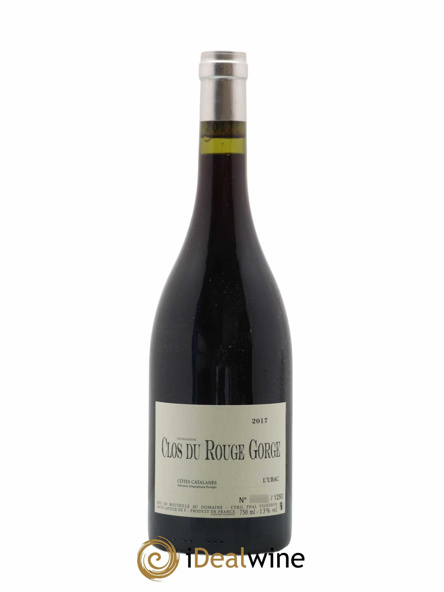 Côtes Catalanes Clos du Rouge Gorge L'Ubac Cyril Fhal 2017 - Lot of 1 bottle - 0
