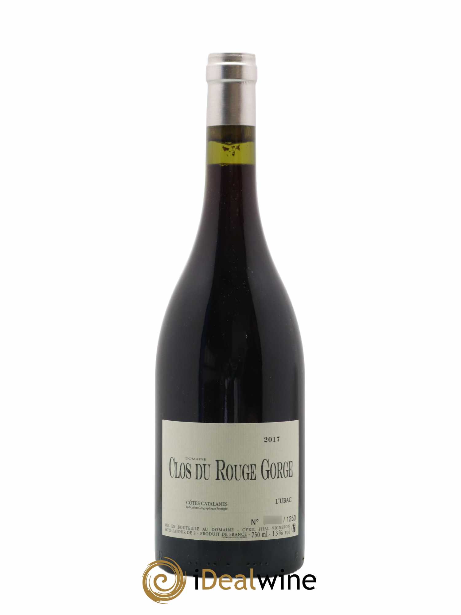 Côtes Catalanes Clos du Rouge Gorge L'Ubac Cyril Fhal 2017 - Lot de 1 bouteille - 0